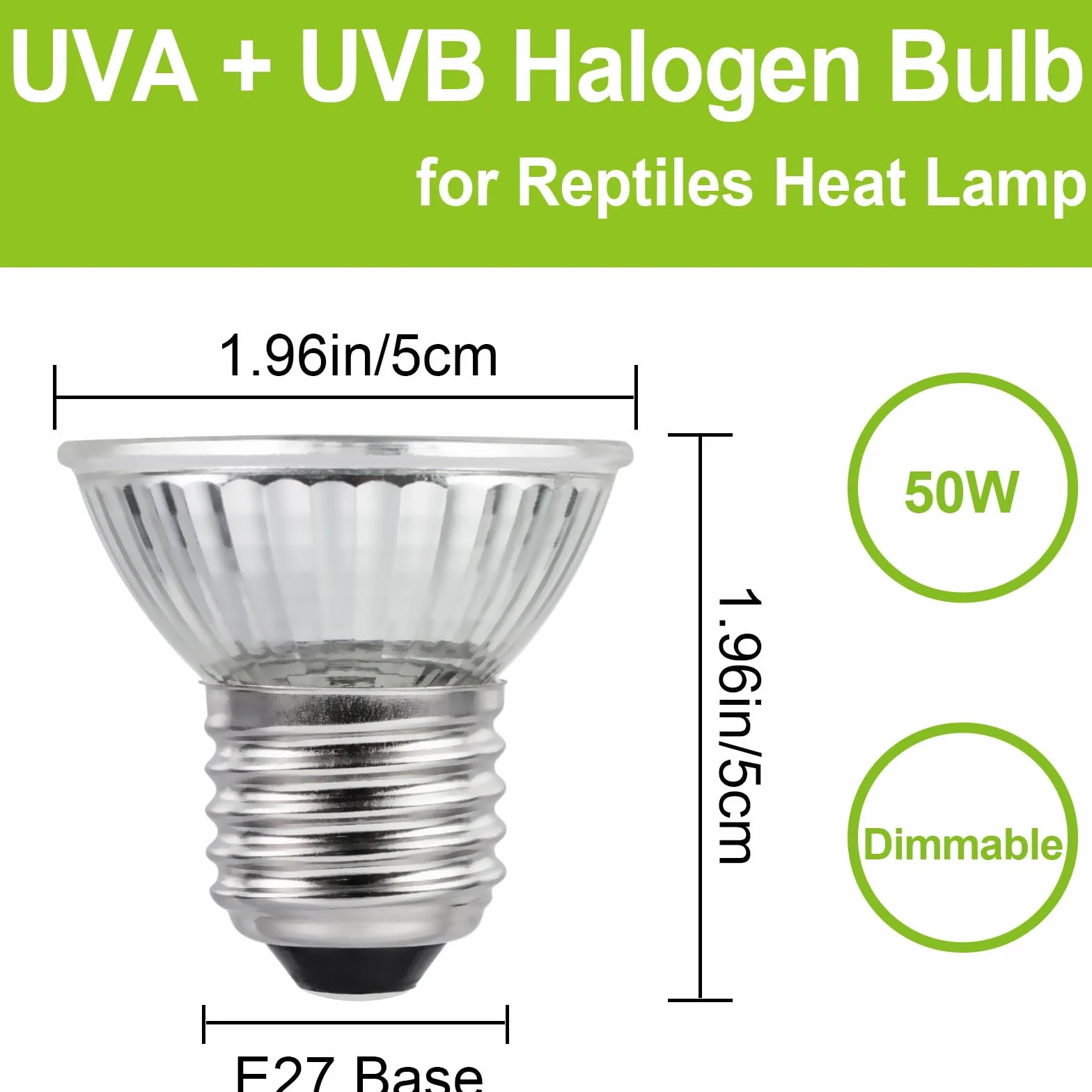 Ampoule UVB UVA 50W pour Reptiles et Amphibiens - Lampe à Chaleur pour Tortue, Dragon Barbu - 6 Paquets