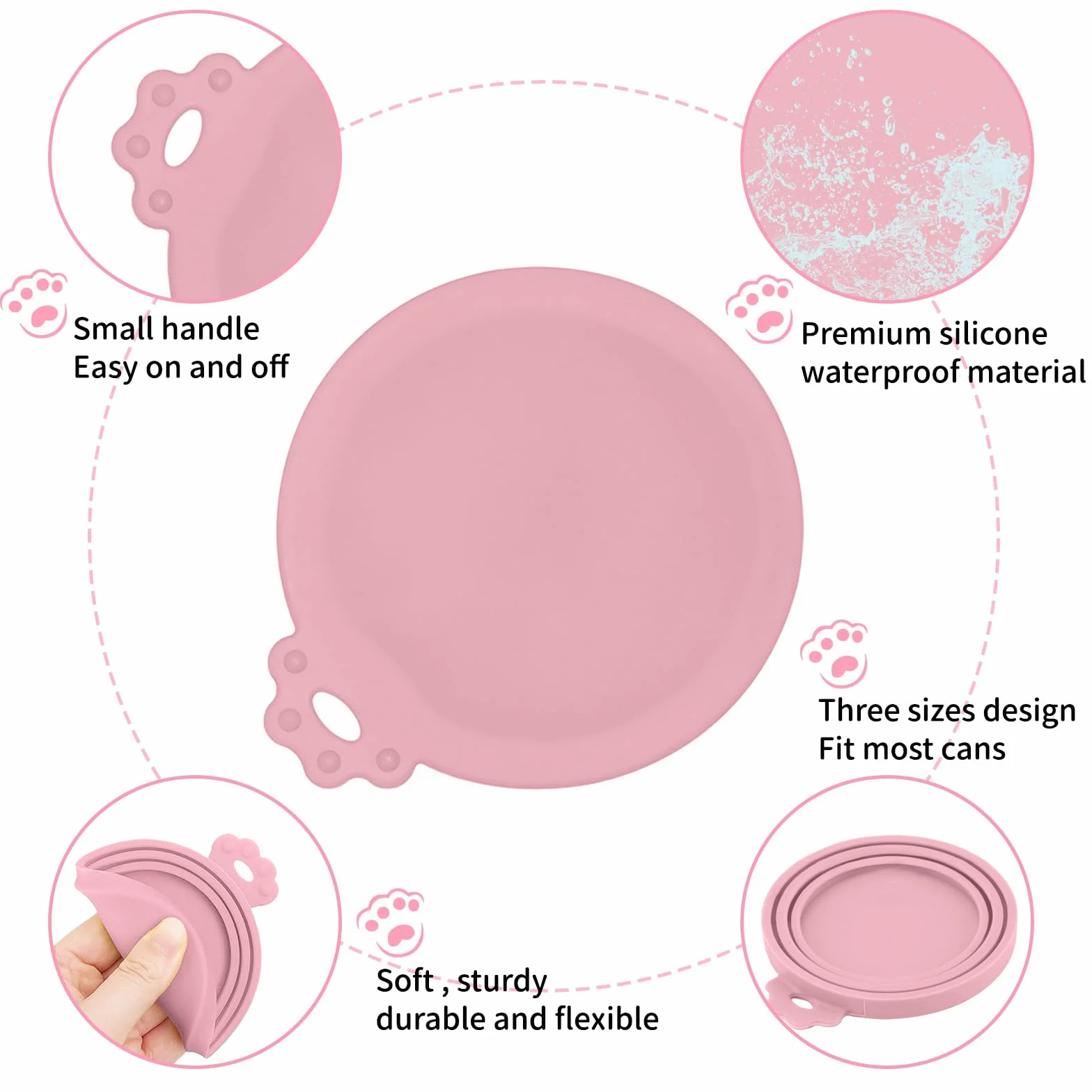 Couvercle Conserve, 4 Pièces Couvercles en Silicone pour Boîte, Couvercles de Conserve Pour Chien Chat Alimentaire Universels, Pet Food Can Lids pour Le Stockage des Aliments pour Chiens et Chats