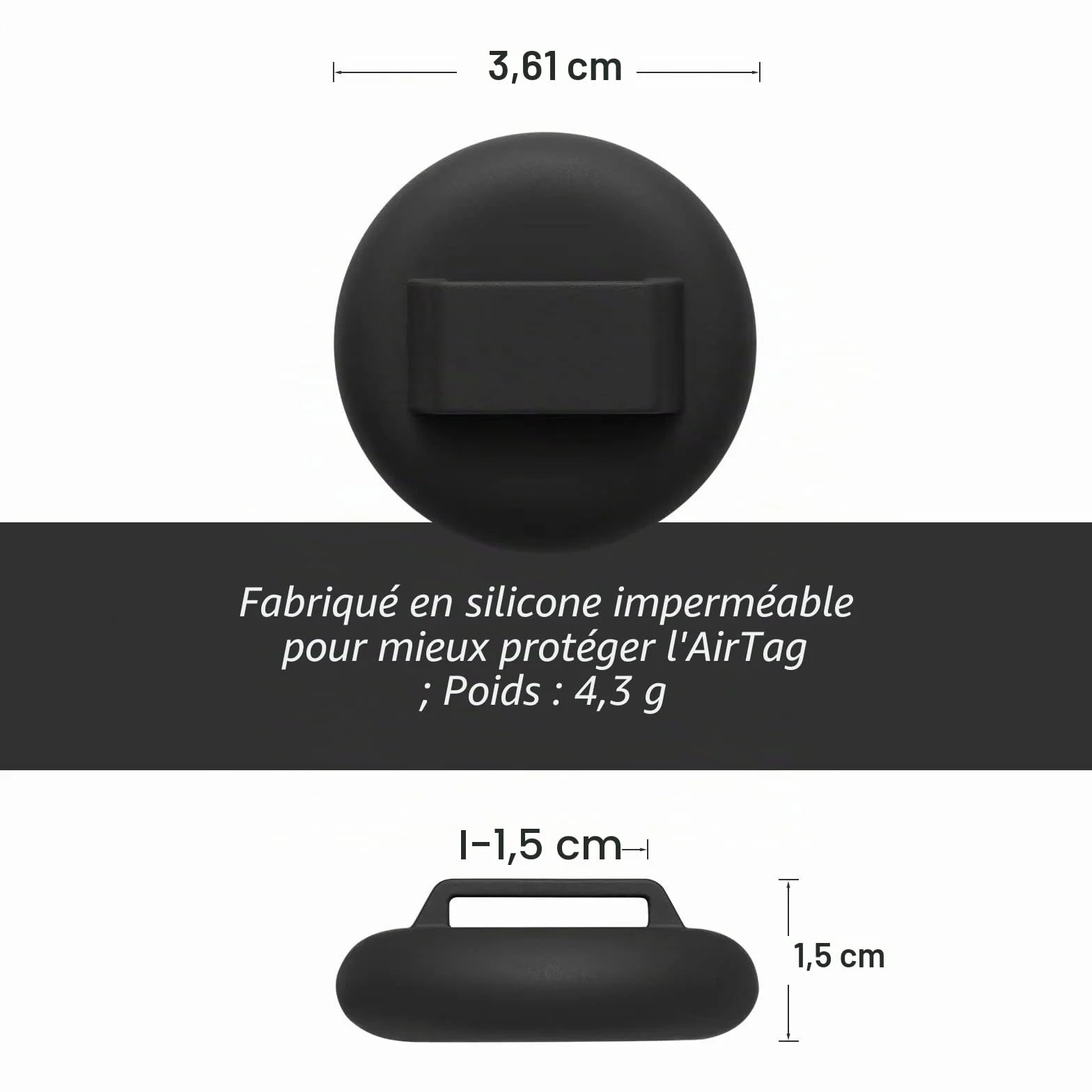 LAFAYI 2 Pack Collier Chat Réfléchissant Anti étranglement Réglable Compatible Airtag Apple Noir