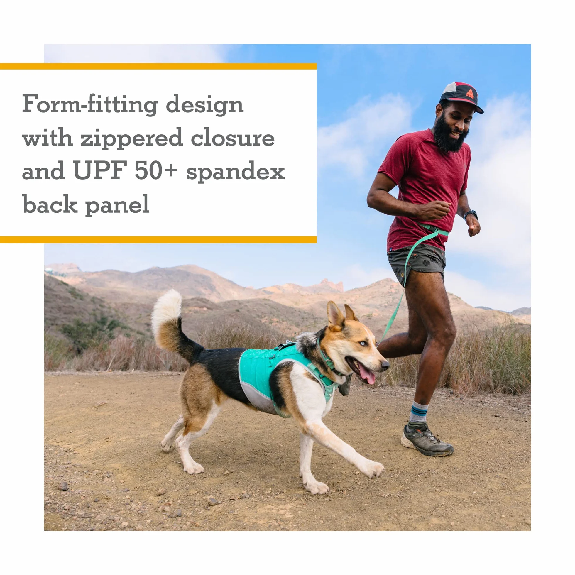RUFFWEAR Swamp Cooler Zip Vest pour Chien, SPF 50+, Protection Solaire, Bleu X-Small 43-56 cm