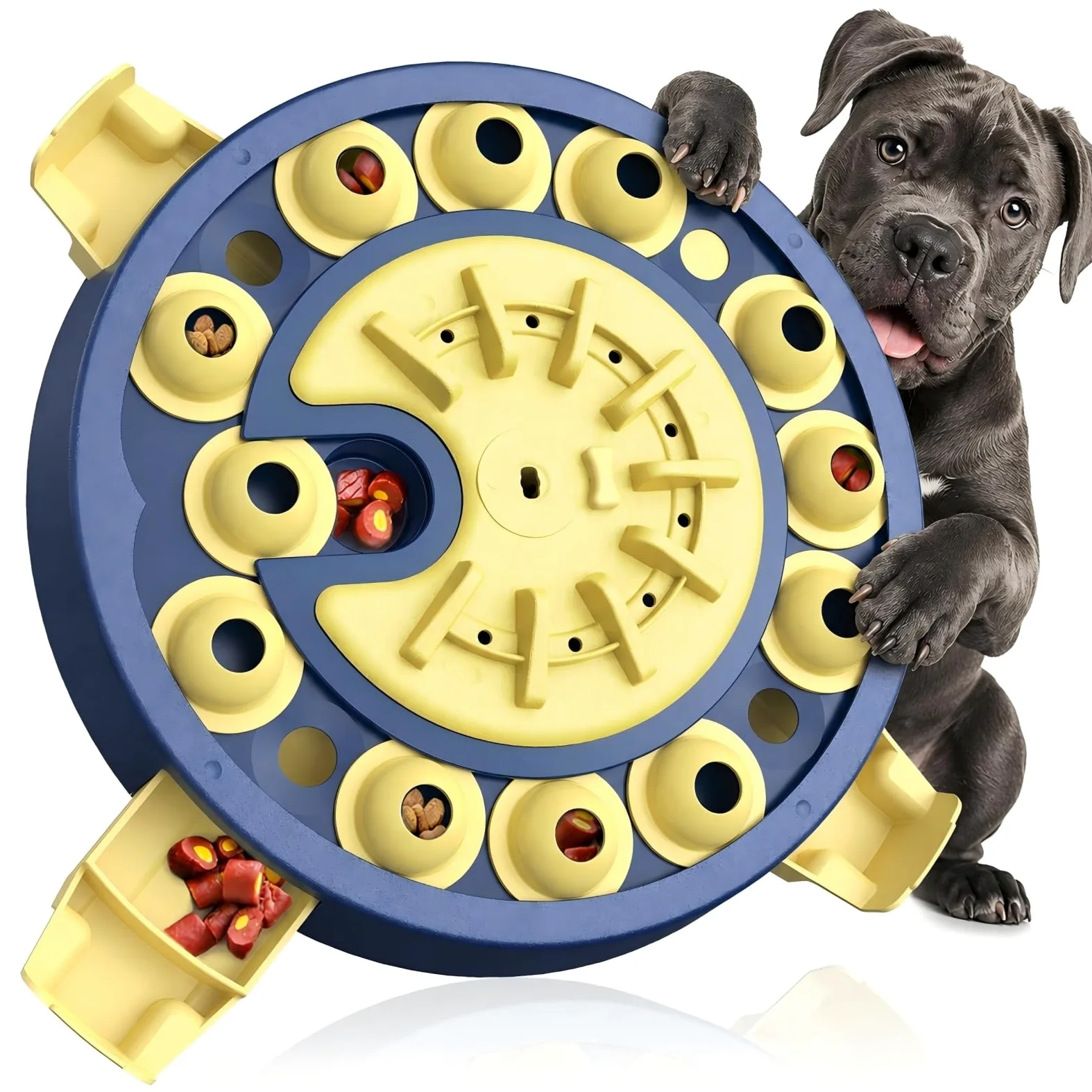 KADTC Jouet puzzle pour chien, marque et design américains, grande taille, 3 niveaux de défi étape par étape, 4 façons de jouer, débutant à avancé, anti-ennui pour chiens intelligents, stimulation