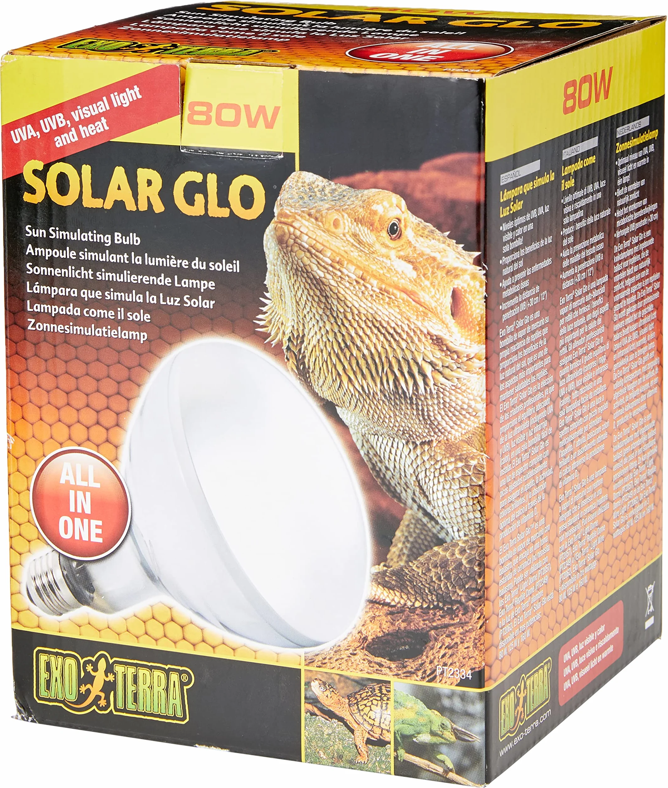 Exoterra Solar Glo 80 W Ampoule Simulant Lumière du Soleil pour Reptile