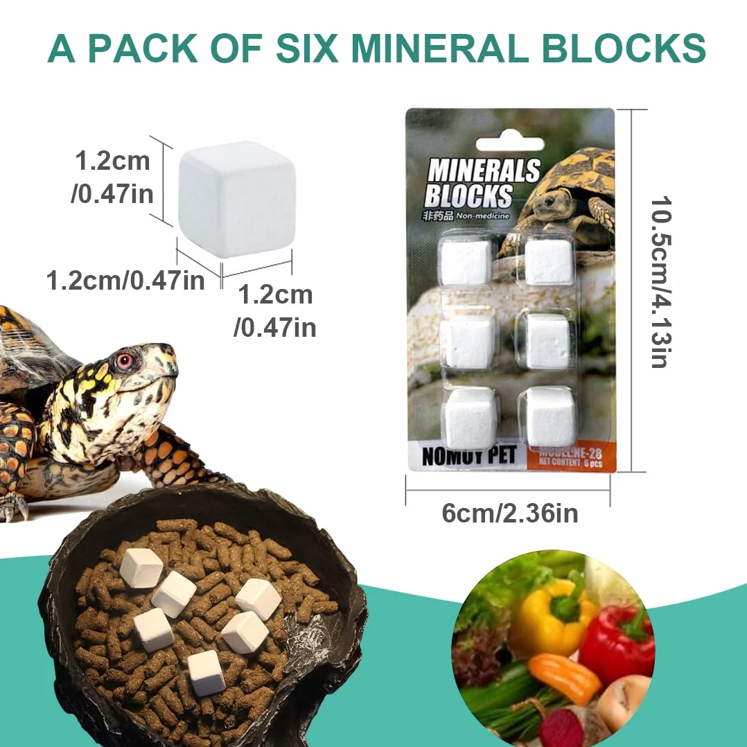 GXGM Blocs Minéraux Reptiles et Tortues 6 Pièces 12x12x12mm Supplément Naturel