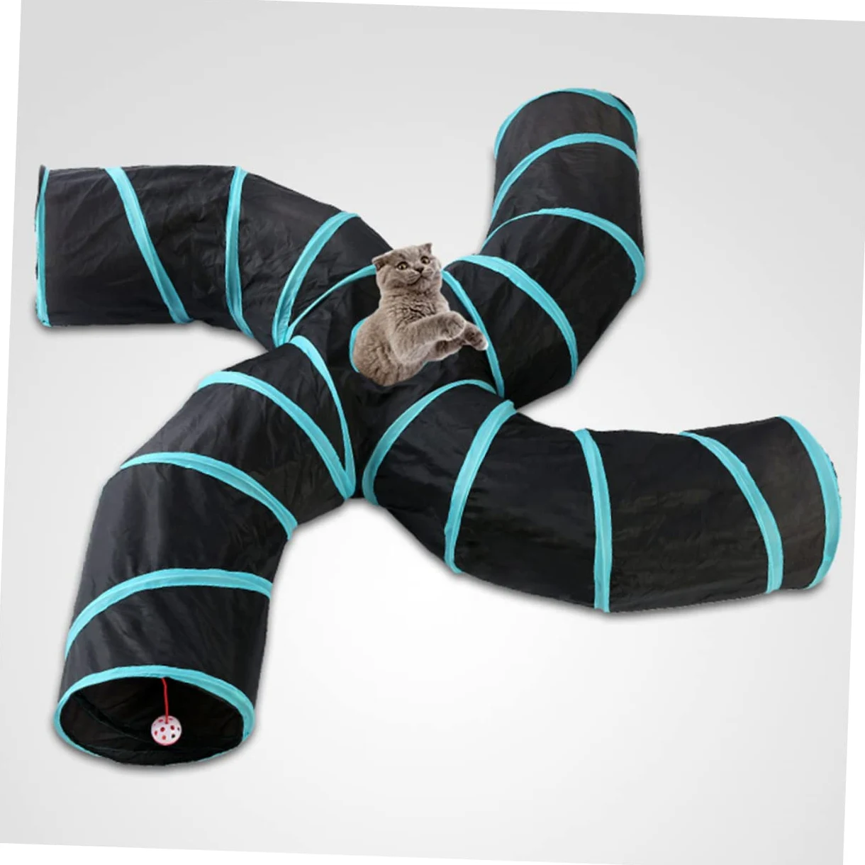 HEMOTON Tunnel de Jeu pour Chat Tunnel Pliable S Chemins pour Amusement Accessoire de Jeu