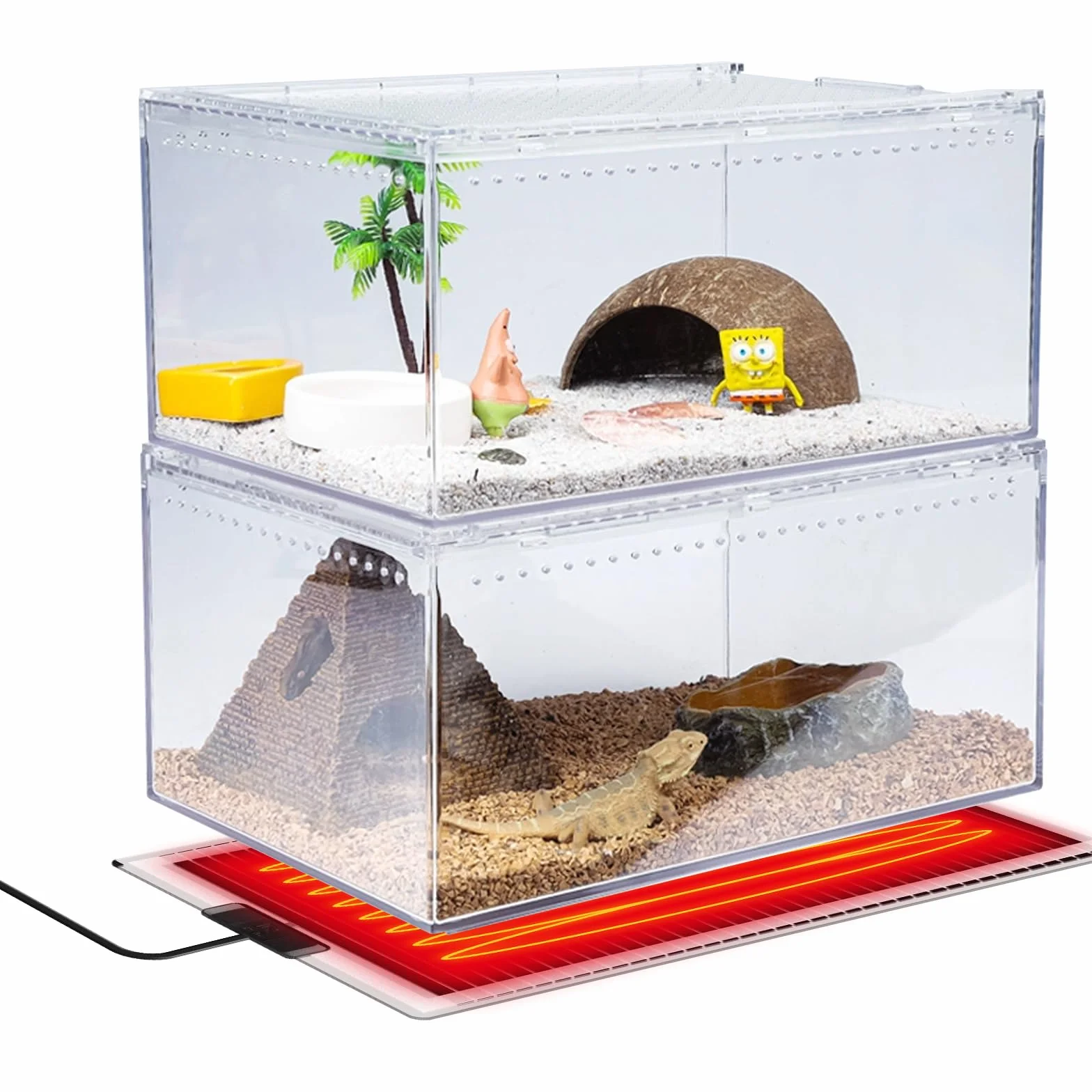 Tapis Chauffant Reptile 45W 28x80 cm Température Réglable Terrarium
