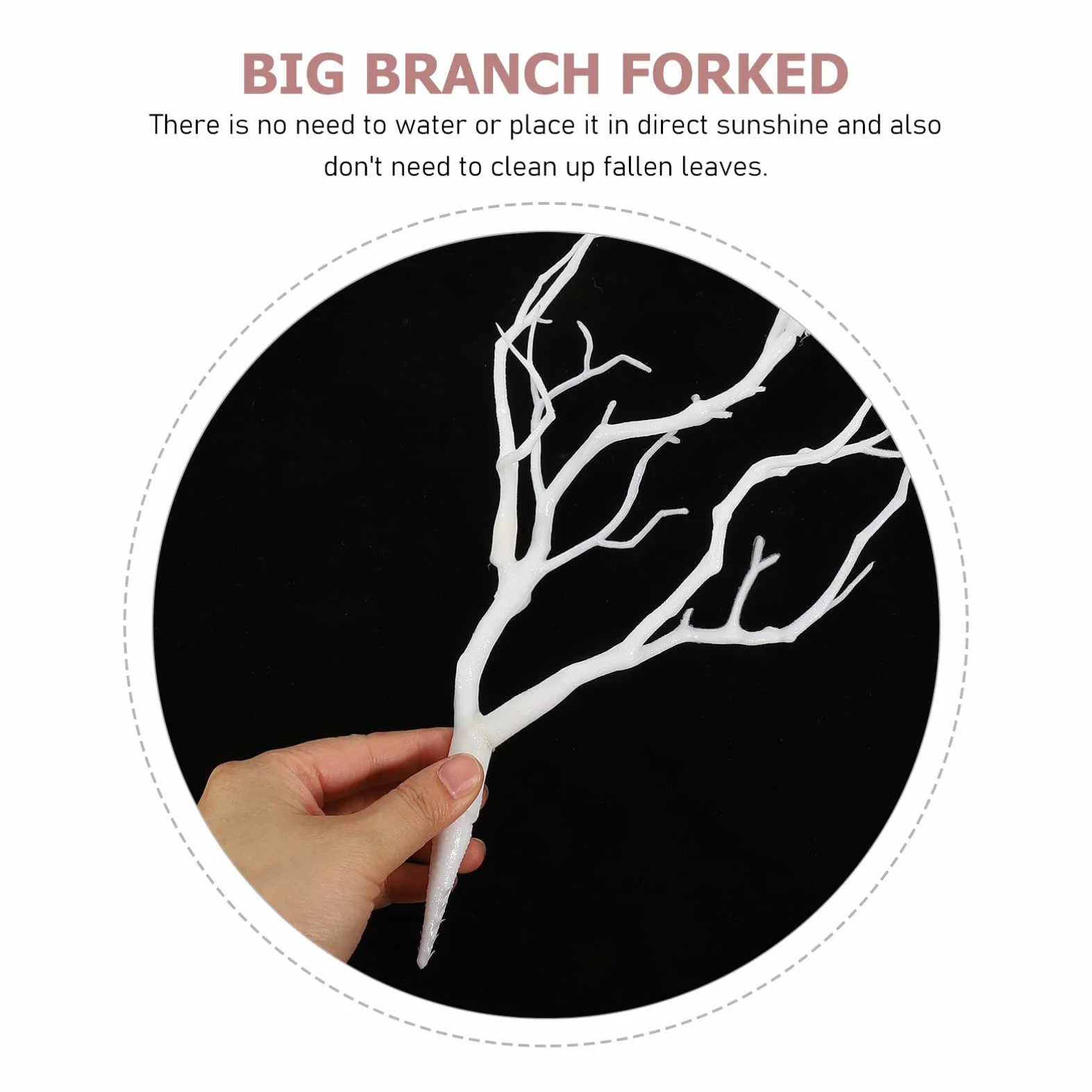 VORCOOL Branches d'arbres séchées artificielles en Plastique Faux Similaire à Vraies Plantes Cornes en Bois pour la décoration Blanc
