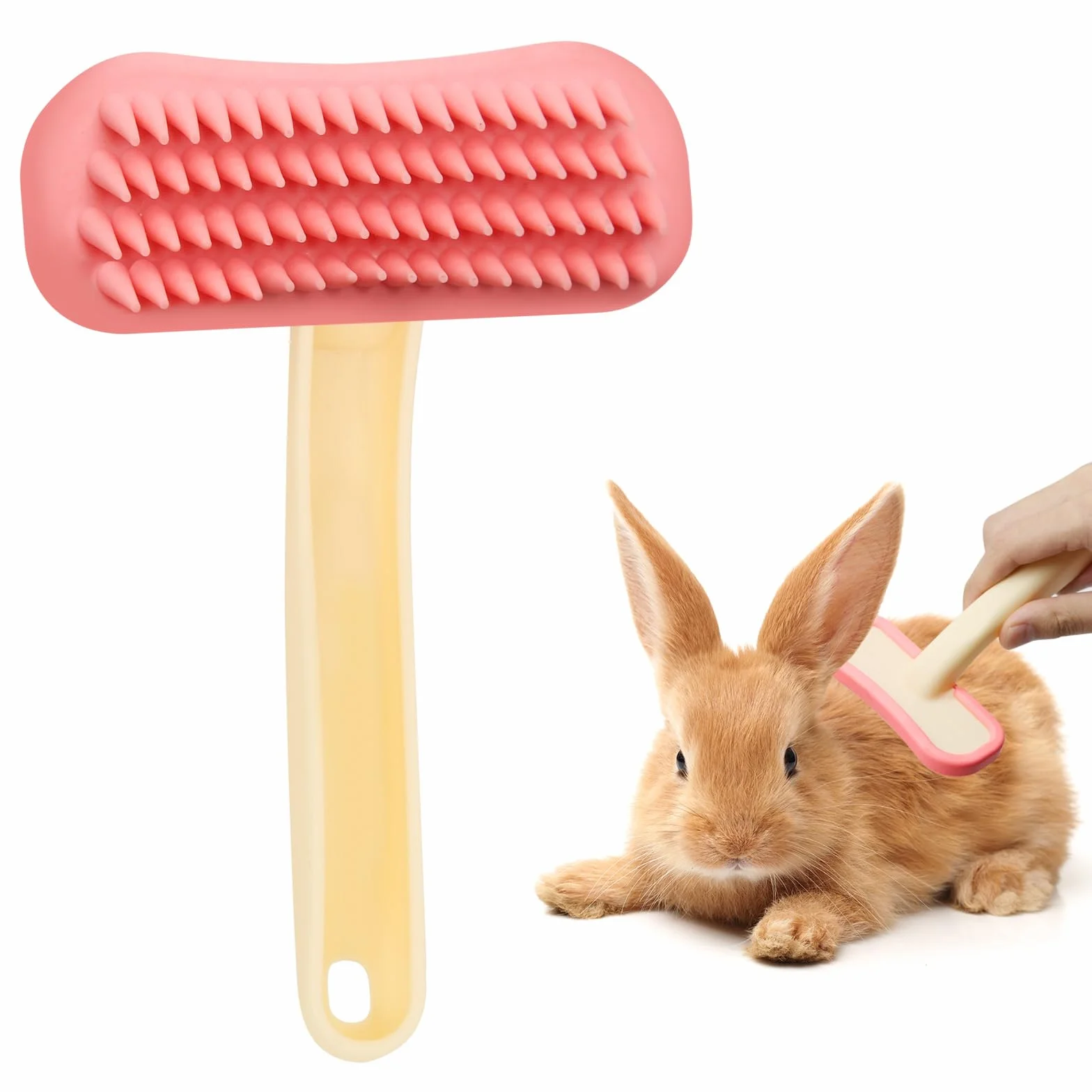 Brosse pour lapin en silicone souple, peigne de massage pour petits animaux, kit de toilettage pour chats et chiots