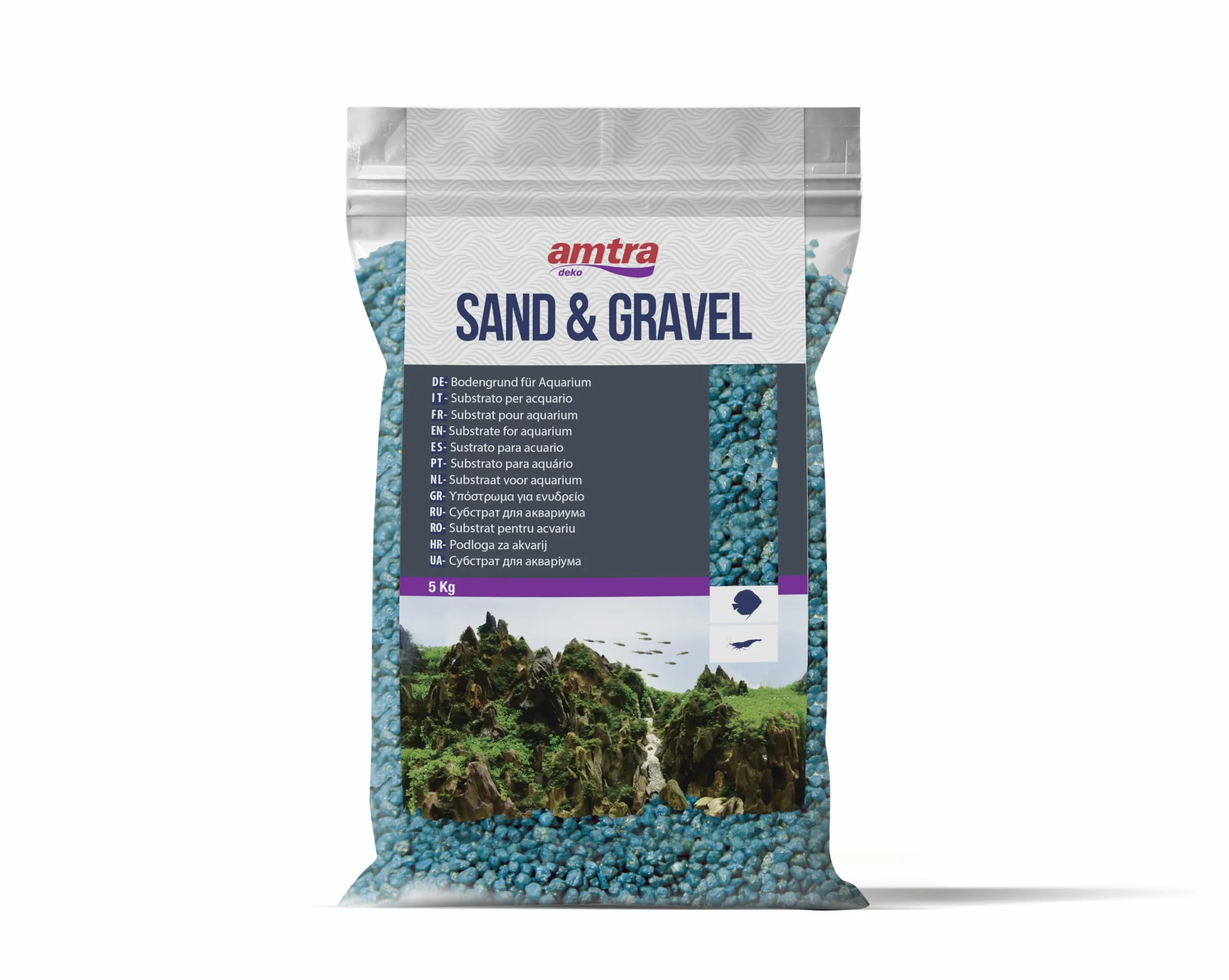 Amtra WAVE Gravier Quartz Ceramisé Aquariophilie Turquoise 5 kg