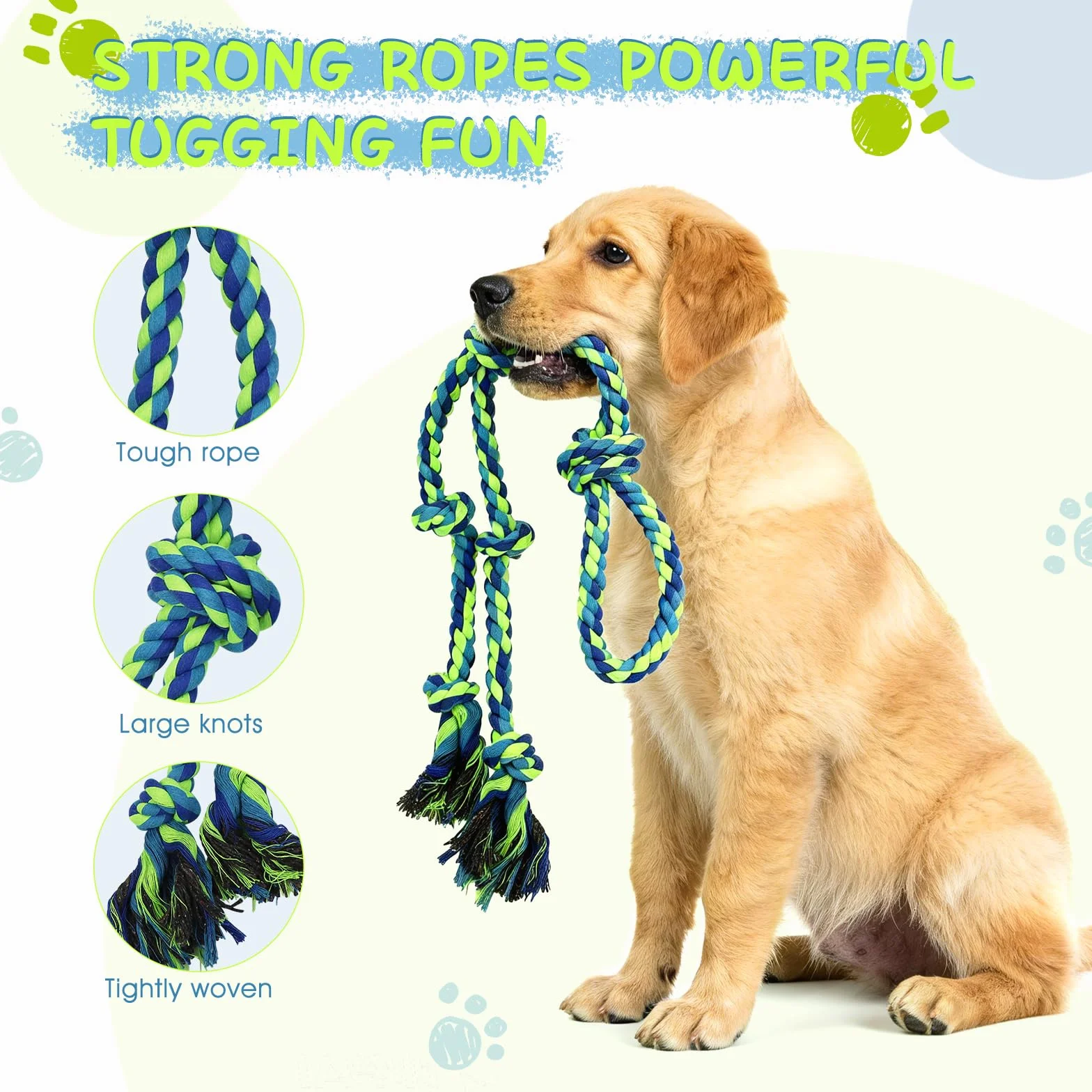 Waldseemüller Ensemble de 4 Jouets pour Chien Indestructible avec Sac Cadeau