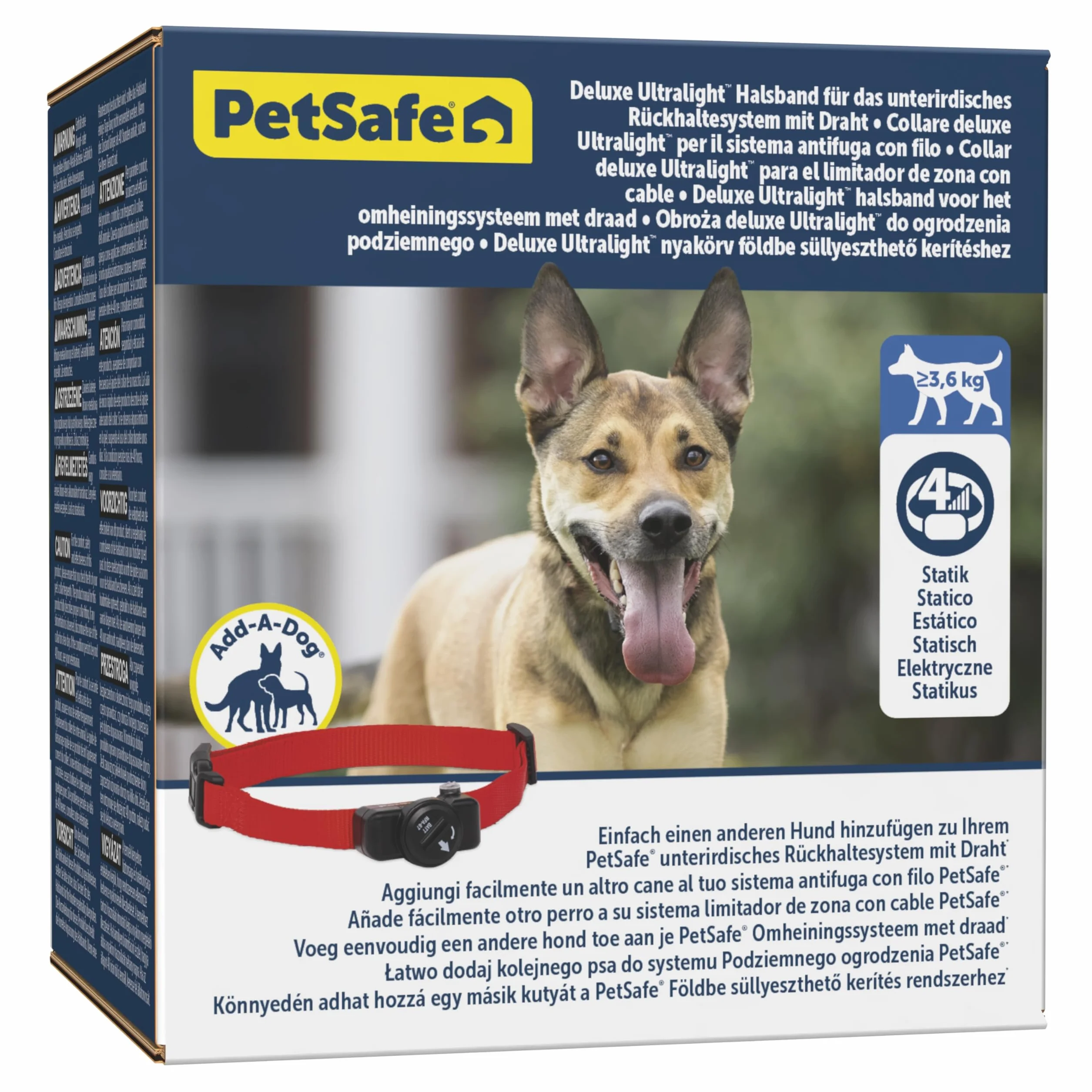 Petsafe Collier Anti-Fugue Deluxe pour Chien avec Fil, Léger, 4 Niveaux Stimulation, Mode Signal Sonore, Résistant à la Pluie