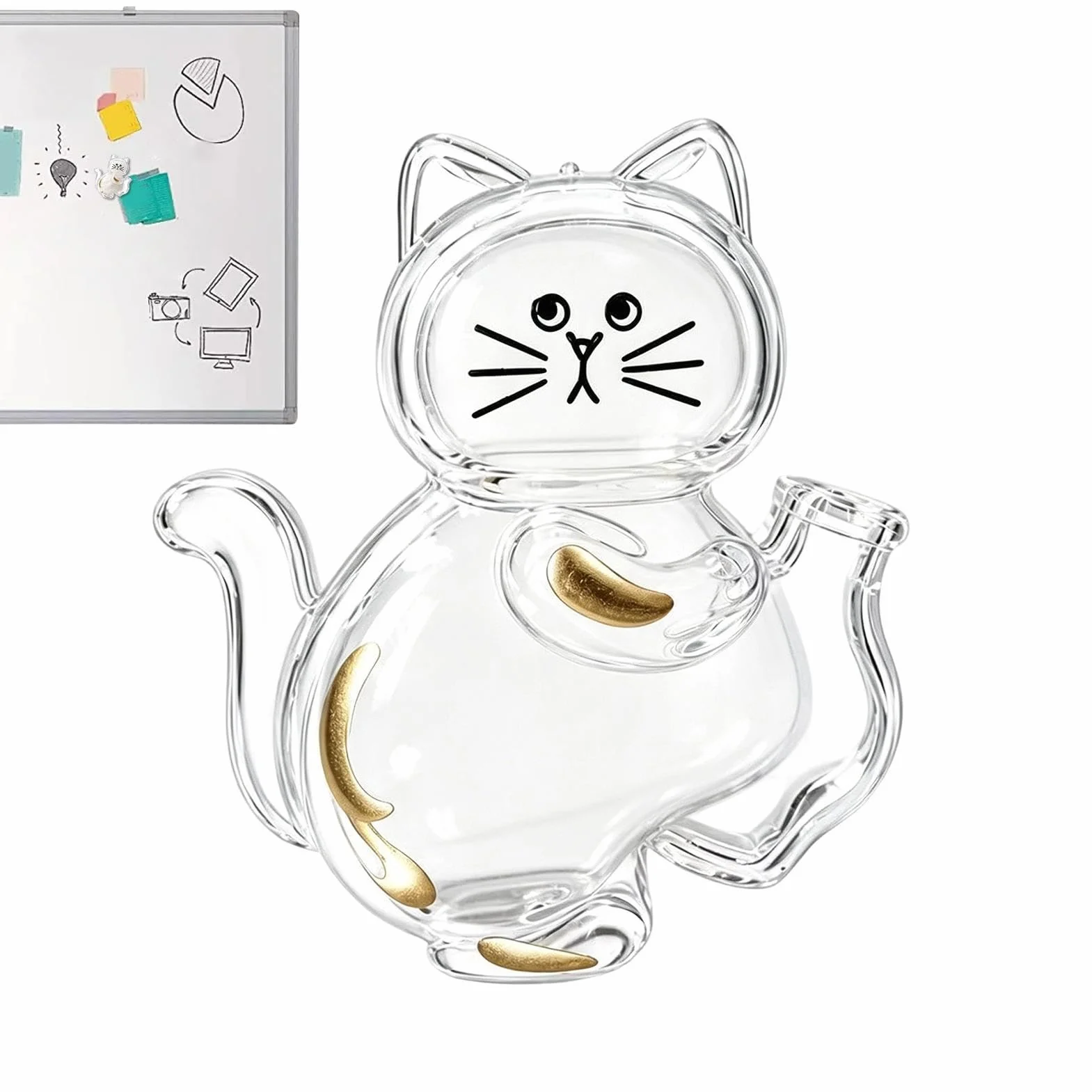 Boîte de Rangement Moustaches Chat, Décoration Transparente pour Poils de Chat, Porte-Poils Réfrigérateur