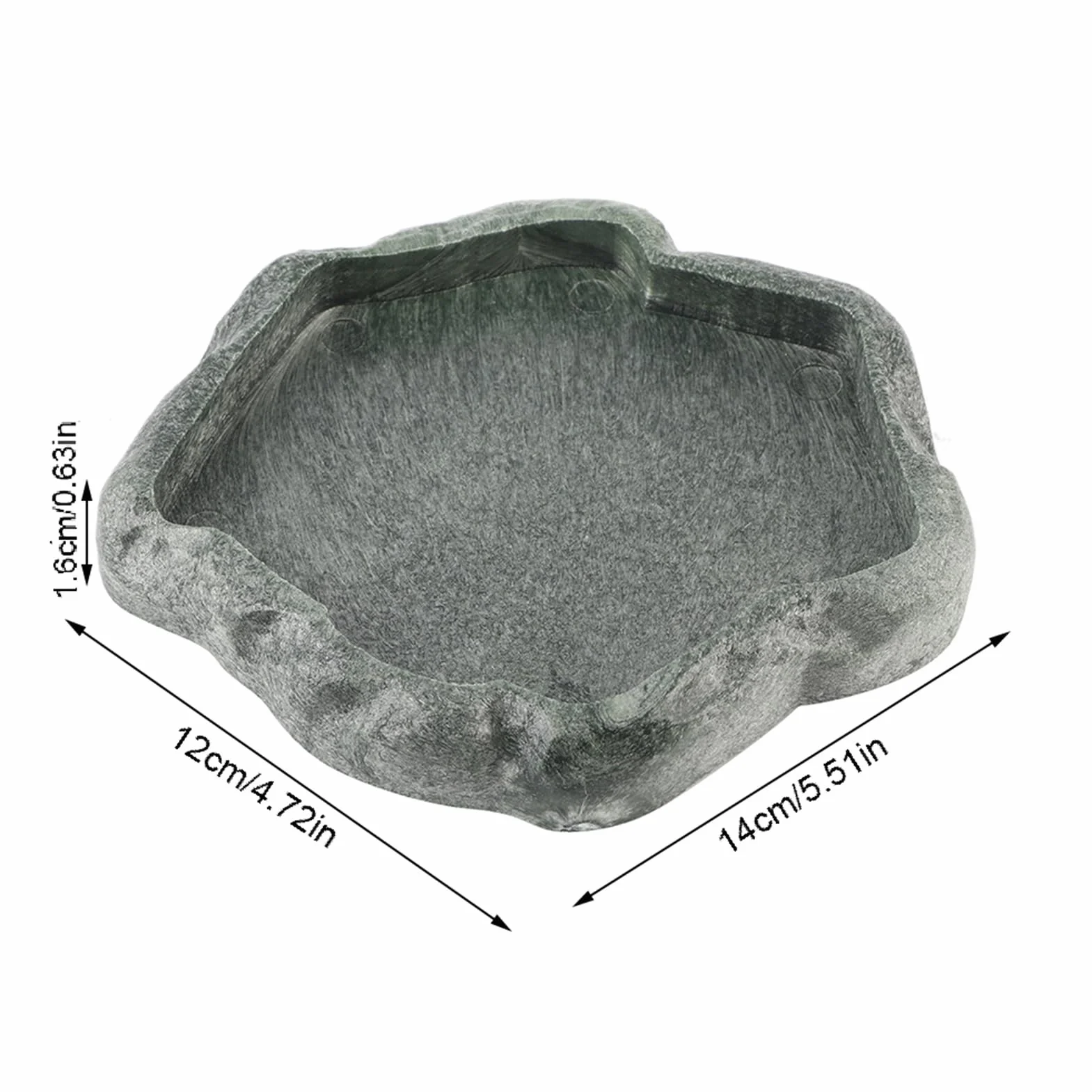 Bol d'eau et de nourriture pour Reptiles en Résine ABS Durable Noir S