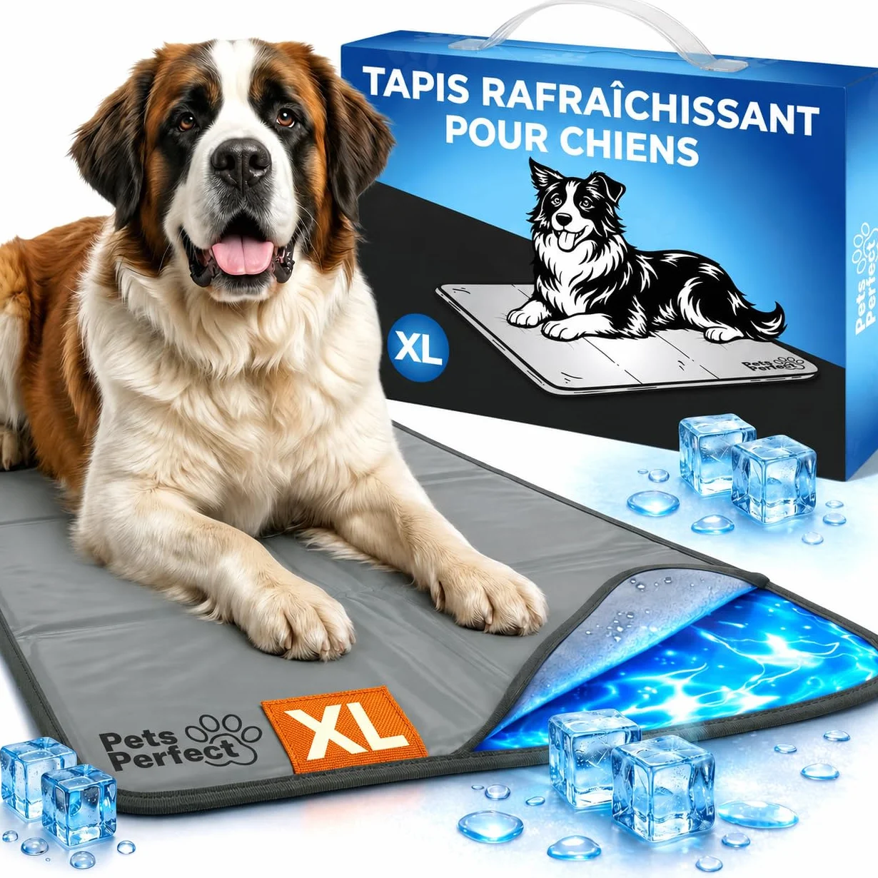 Cooling Mat Dog Tapis Rafraichissant Chien Auto Refroidissant Gel Non Toxique XL XXL Pliable