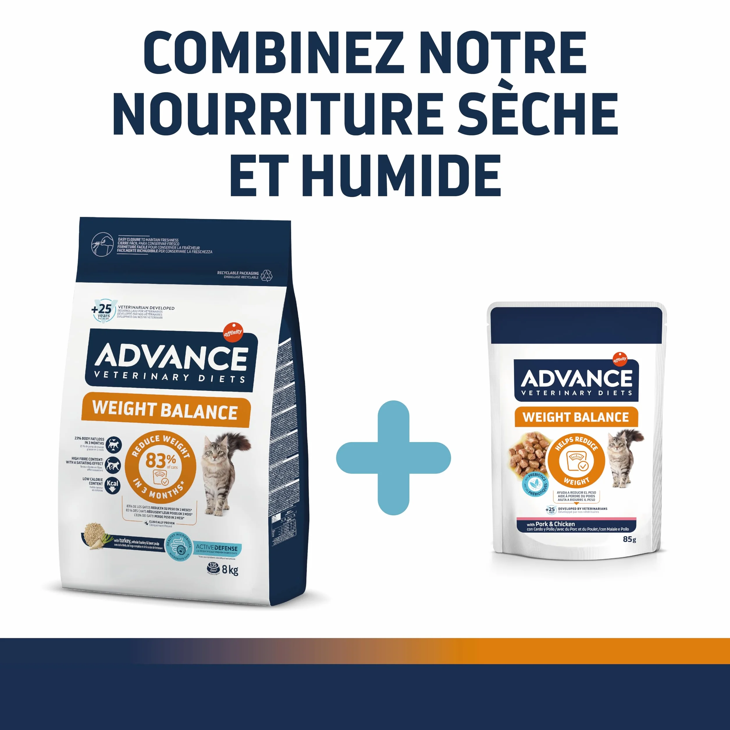 Advance Veterinary Diets Weight Balance Croquettes pour Chats surcharge pondérale 1,5kg