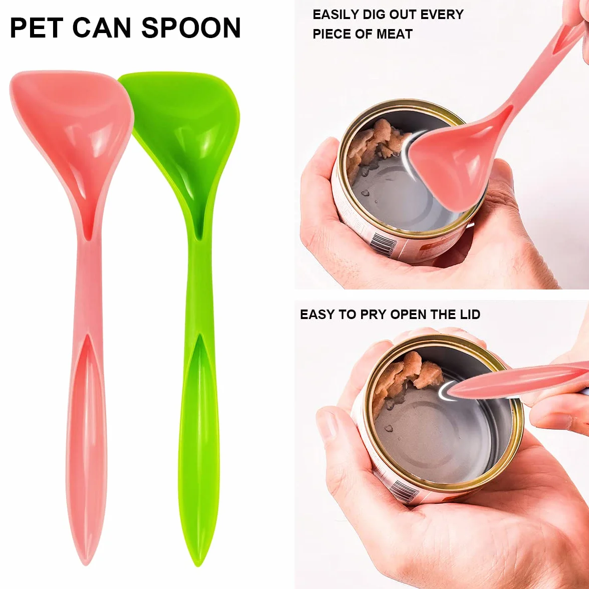 4 Pièces Couvercles Silicone de Conserve, Universels en Silicone Couvercles de Boîtes pour Aliments pour Chats et Chiens 3 en 1 Couvercle Boite Conserve Chat avec 2 Cuillères