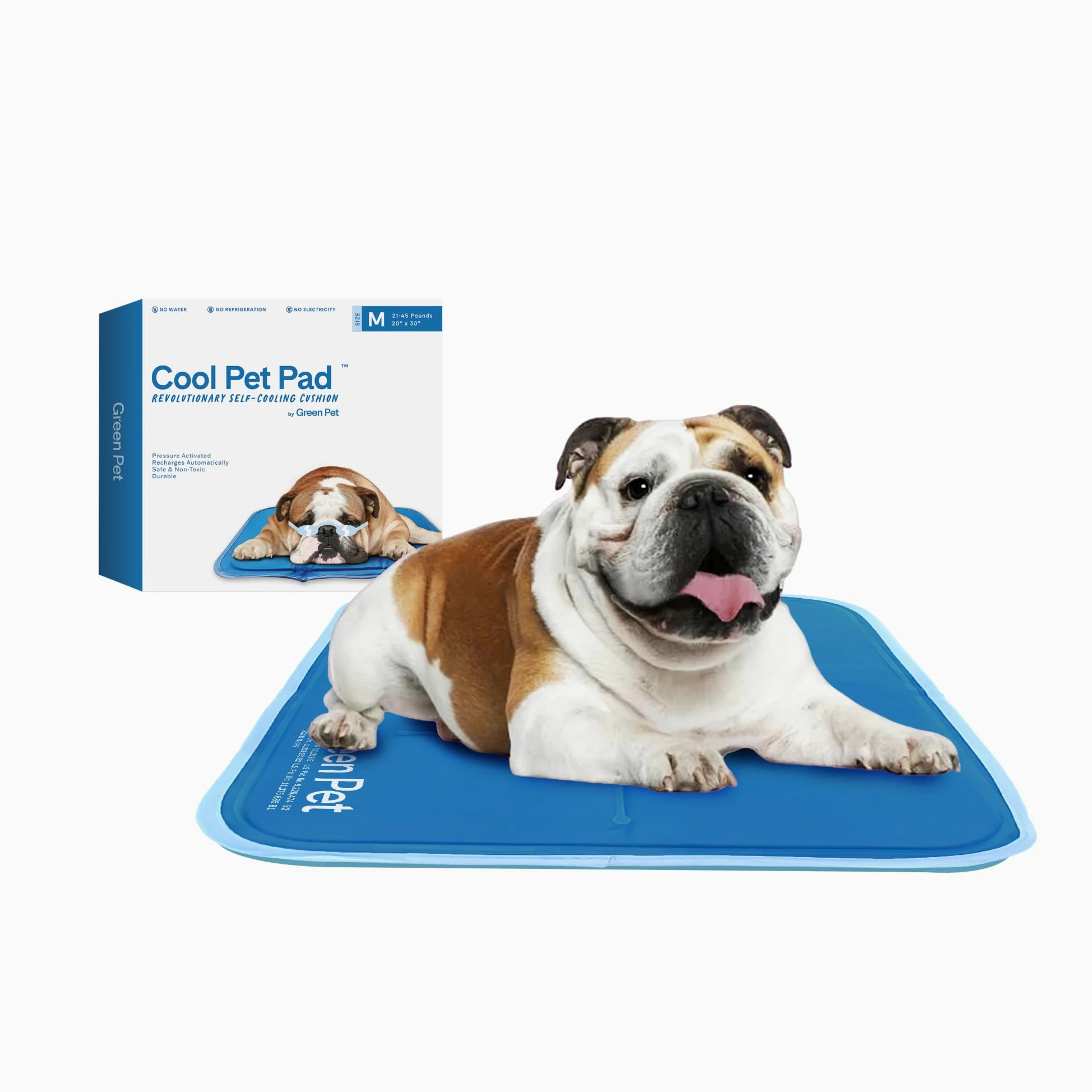 THEGREENPETSHOP - Cool Pet Pad – Tapis Auto-refroidissant, à Activation par Pression, pour Chiens et Chats de 9,5 à 20,4 kg, en Gel Non Toxique, Pas Besoin d’Eau