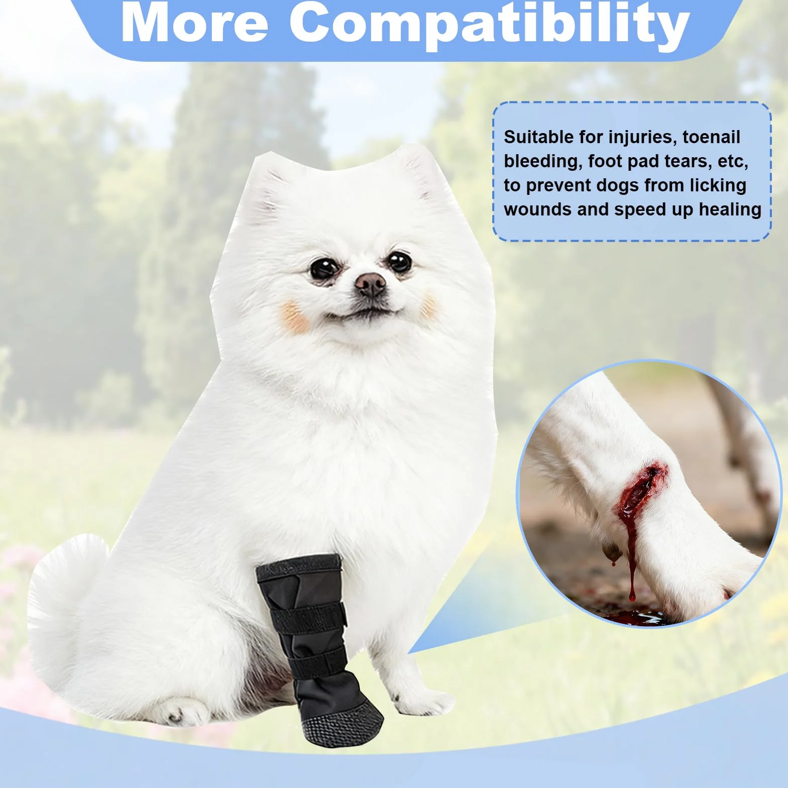 Bottes de Cicatrisation pour Chiens Antidérapantes Chaussette Protection Pattes Plaie (S)