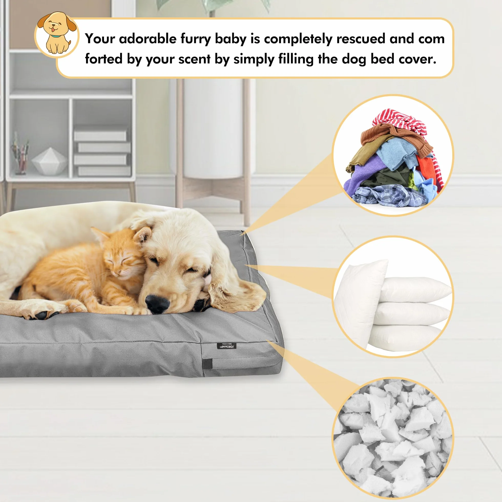 Housse de lit imperméable en Toile avec Fermeture éclair Lavable pour Cage de Chien 101,6 x 68,6 x 10,2 cm