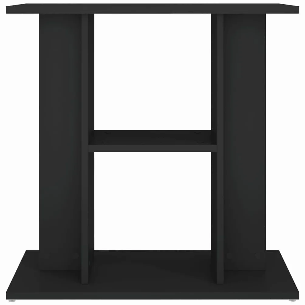 vidaXL Support pour Aquarium, Armoire 3 Niveaux, Meuble de Base avec Rangement, Noir Bois d'Ingénierie