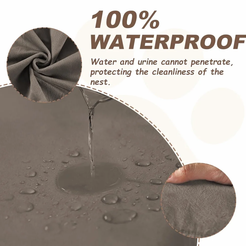 DUJUIKE Housse de Remplacement pour Chien imperméable en Velours Lavable (Café, M)