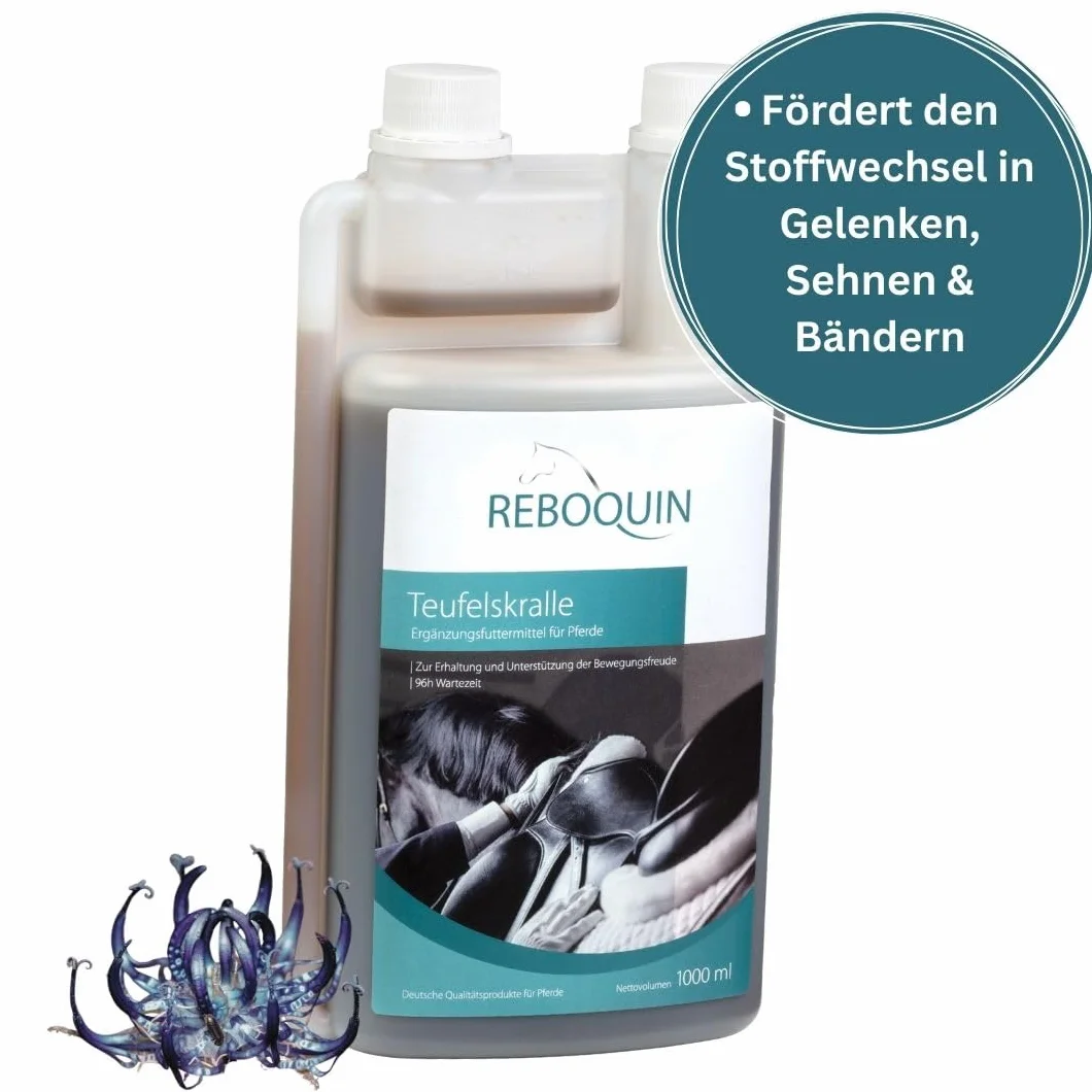Rebopharm ReboQuin Griffe du diable 1 litre Santé articulaire chevaux Arthrose Inflammation Gonflement