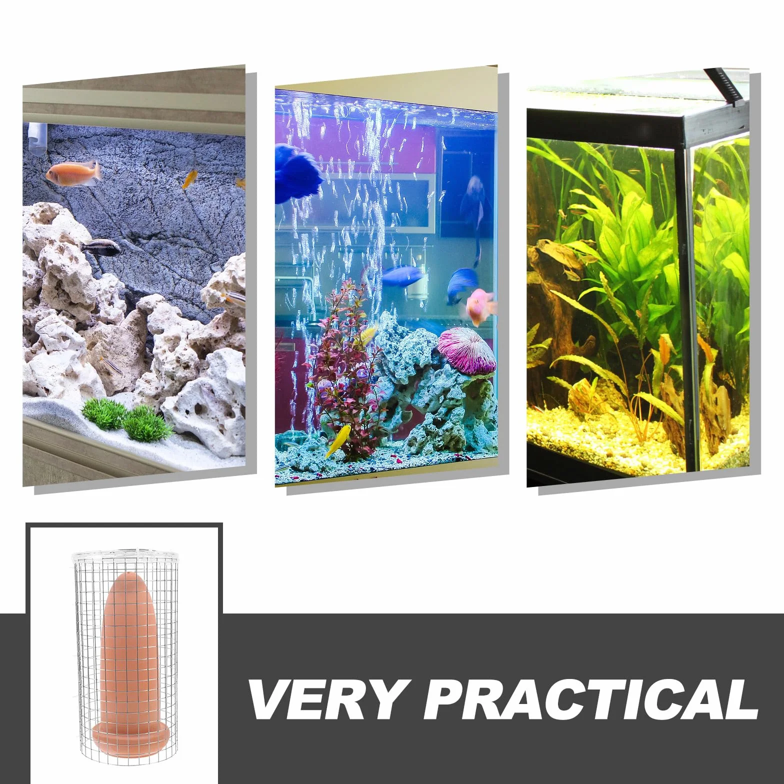 Seau de Frai pour Crevettes et Poissons, Cône de Reproduction en Argile Artisanal Grand Format, Décoration Aquarium