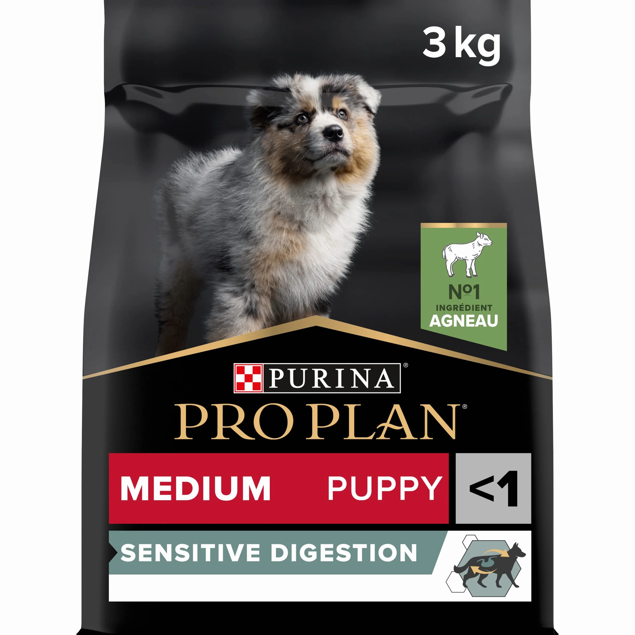 PURINA PRO PLAN Croquettes chiot moyenne taille Sensitive Digestion Agneau 3 kg