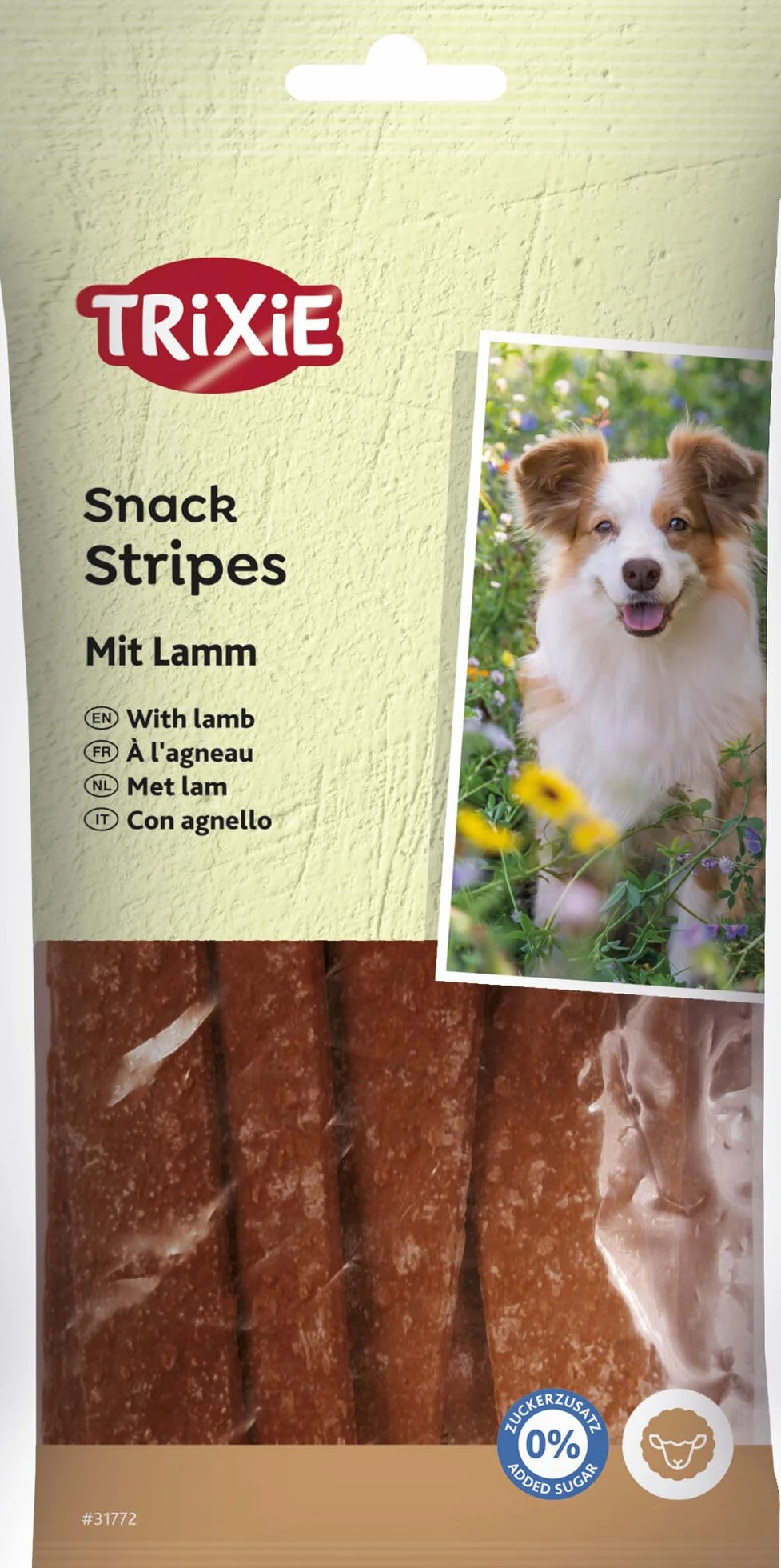 Trixie friandises pour Chien Lamm-Stripes 100 g 10 pcs à l'agneau sans Sucre ajouté