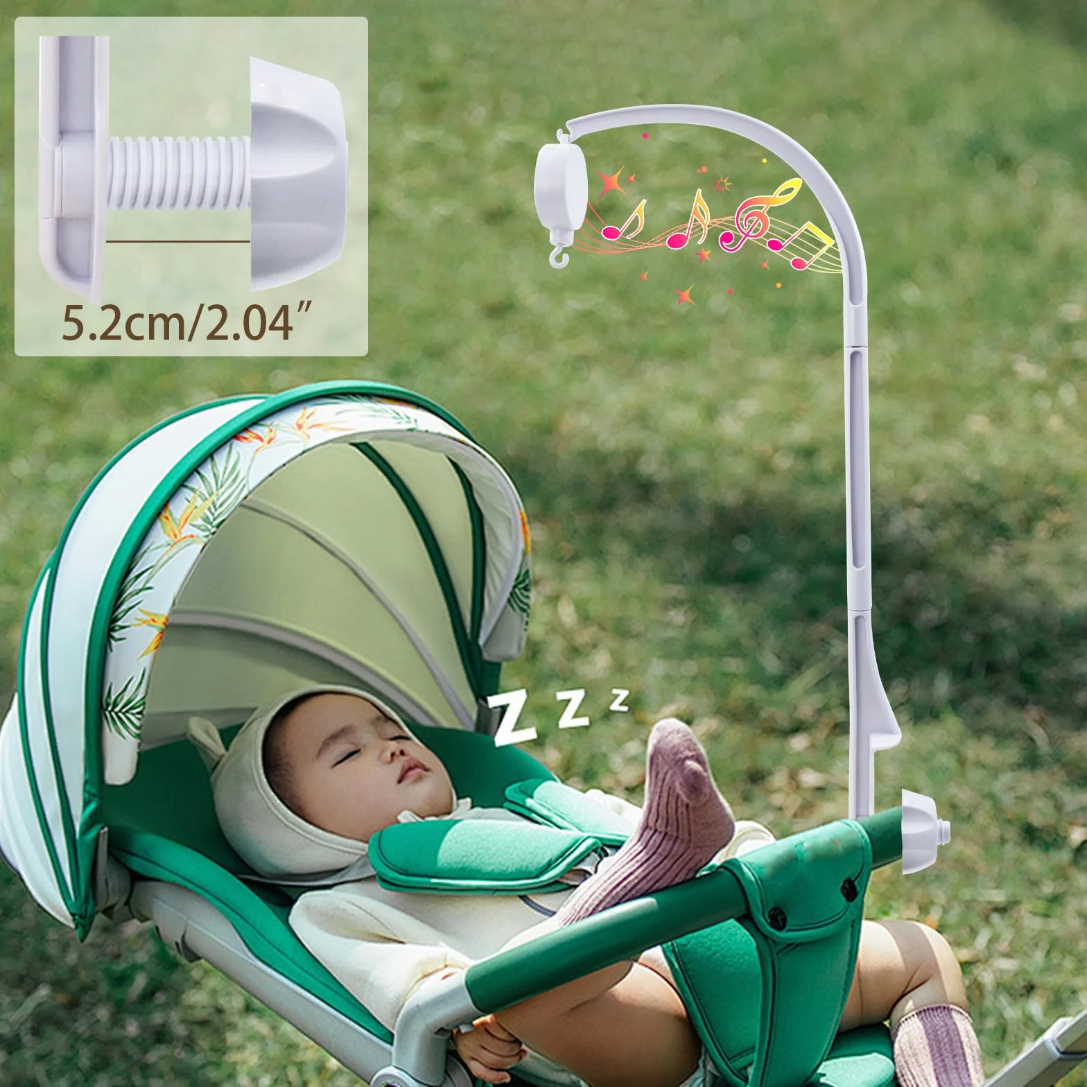 Support Mobile Bebe, Bras Mobile Bebe, Potence de Bras pour Berceau, Réglable, Jouet Nouveau-né 0-12 Mois