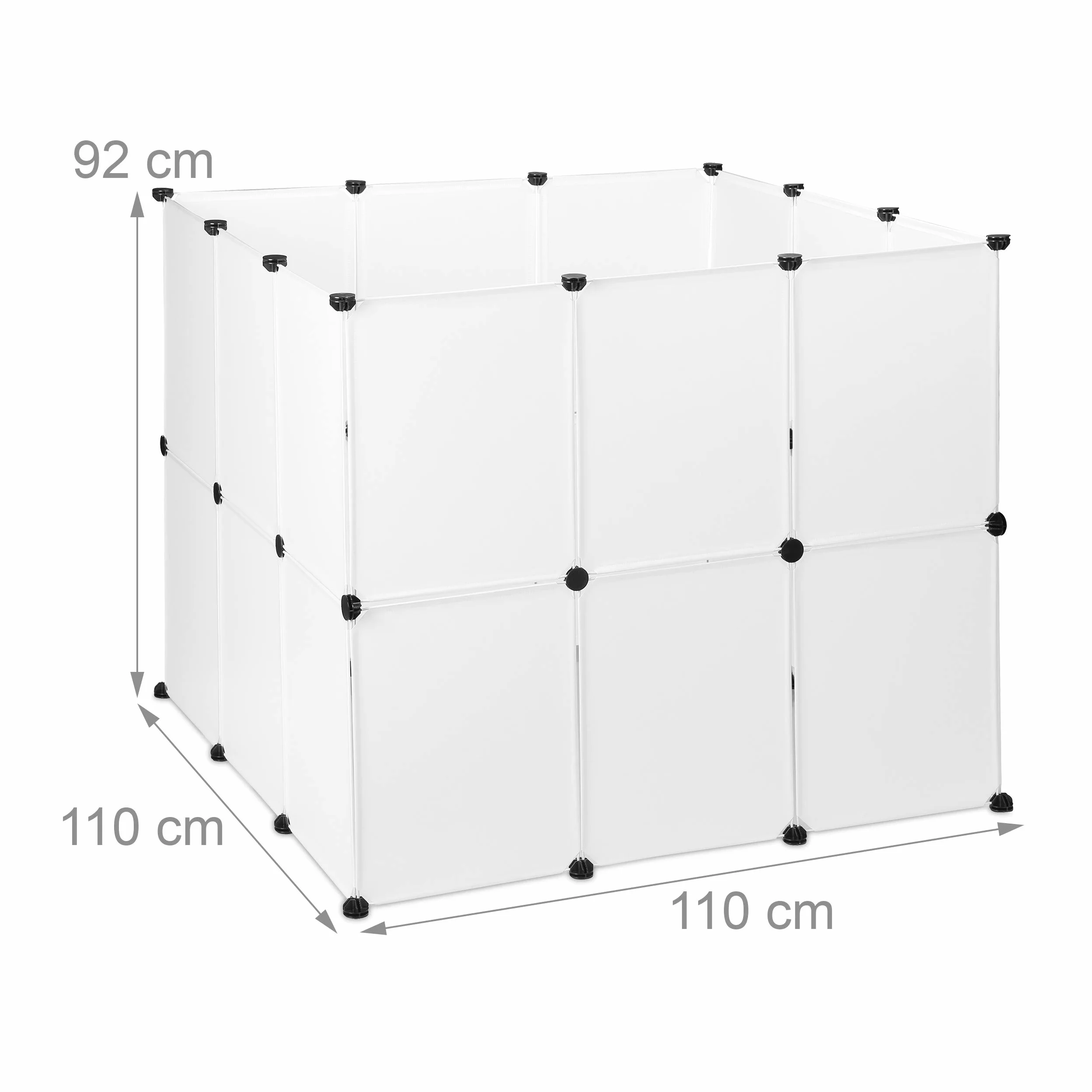 Relaxdays Enclos pour Petits Animaux Domestiques Plastique DIY Parc Extensible Cage Clapier Pack de 24, Blanc