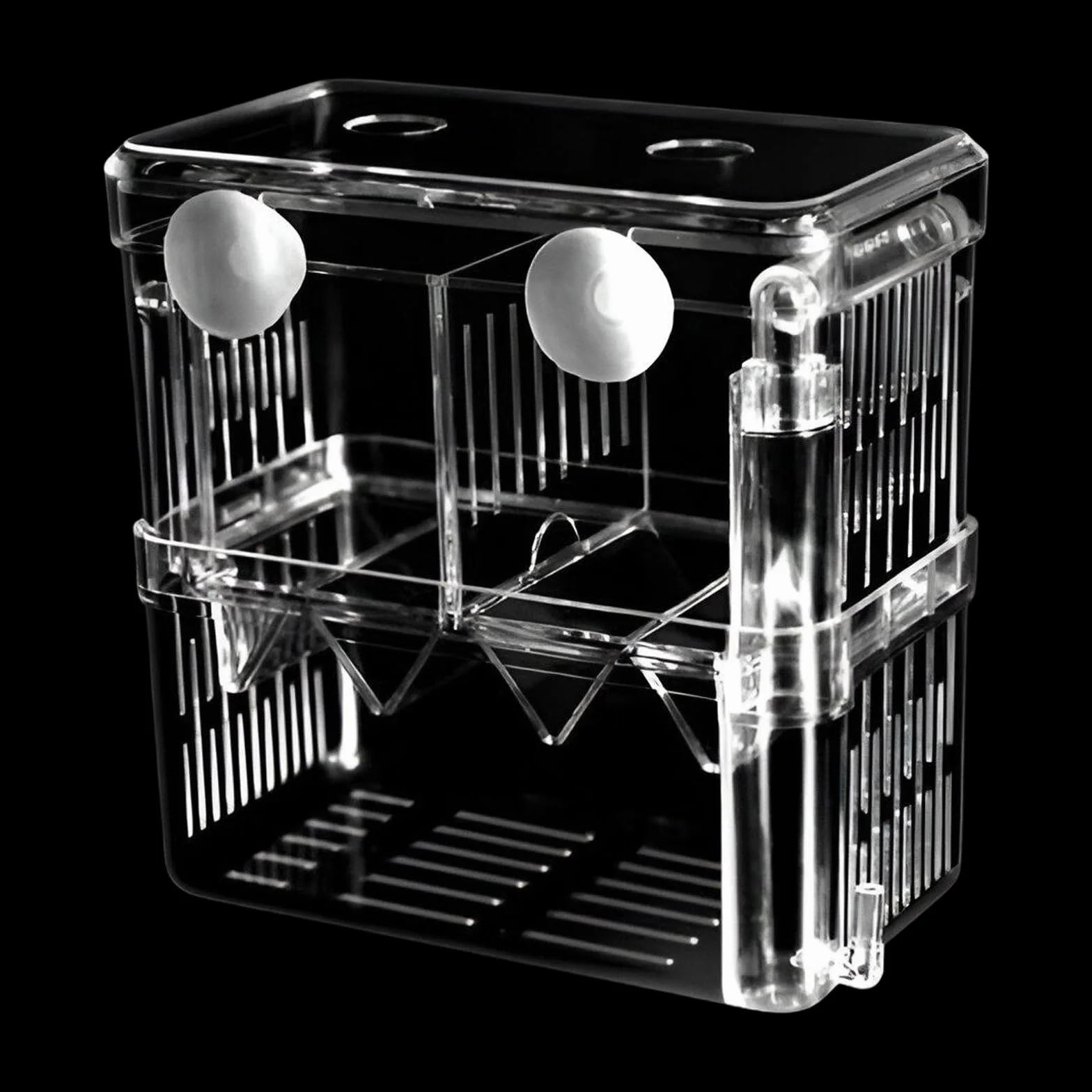 Guador Boîte d'Élevage Aquarium Isolation Incubateur Écloserie Piège Double Guppy Flottant XL