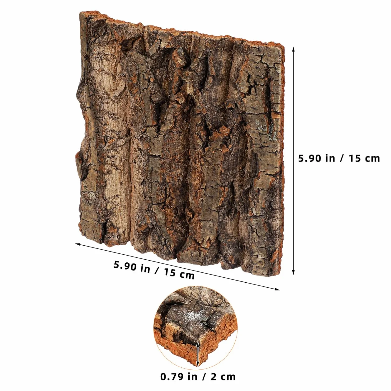 DOITOOL Écorce de liège pour Reptile 4 pièces Fond Terrarium 15 x 15 cm Naturelle décoration Tapis d'escalade