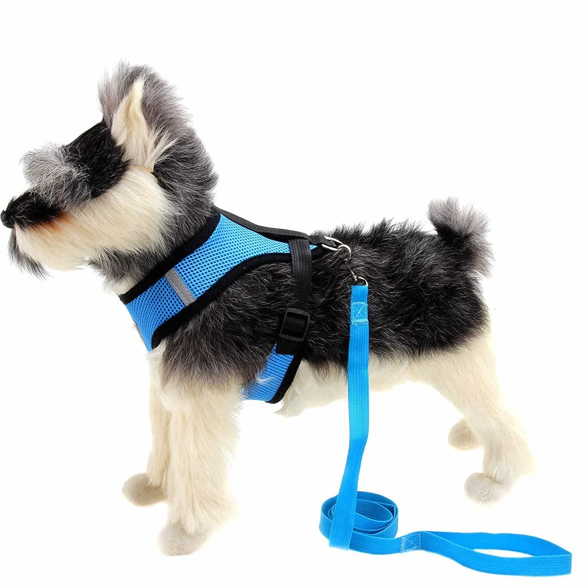 Harnais S Bleu aéré pour chat chiot laisse offerte même couleur LIFE UTILITY petit animal anti-traction réglable 4 tailles 5 couleurs
