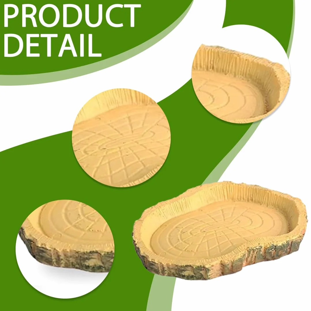 Bol d'Alimentation pour Reptiles 2 pièces Nourriture Tortue en Feuilles