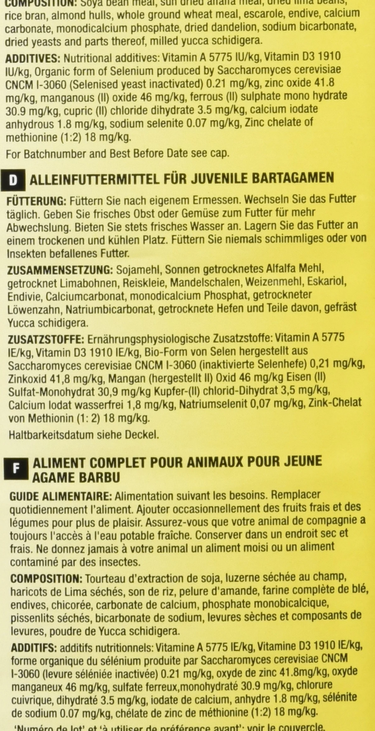 Zoo Med Juvenile Formula Alimentation Naturelle Dragon Barbu 567 g