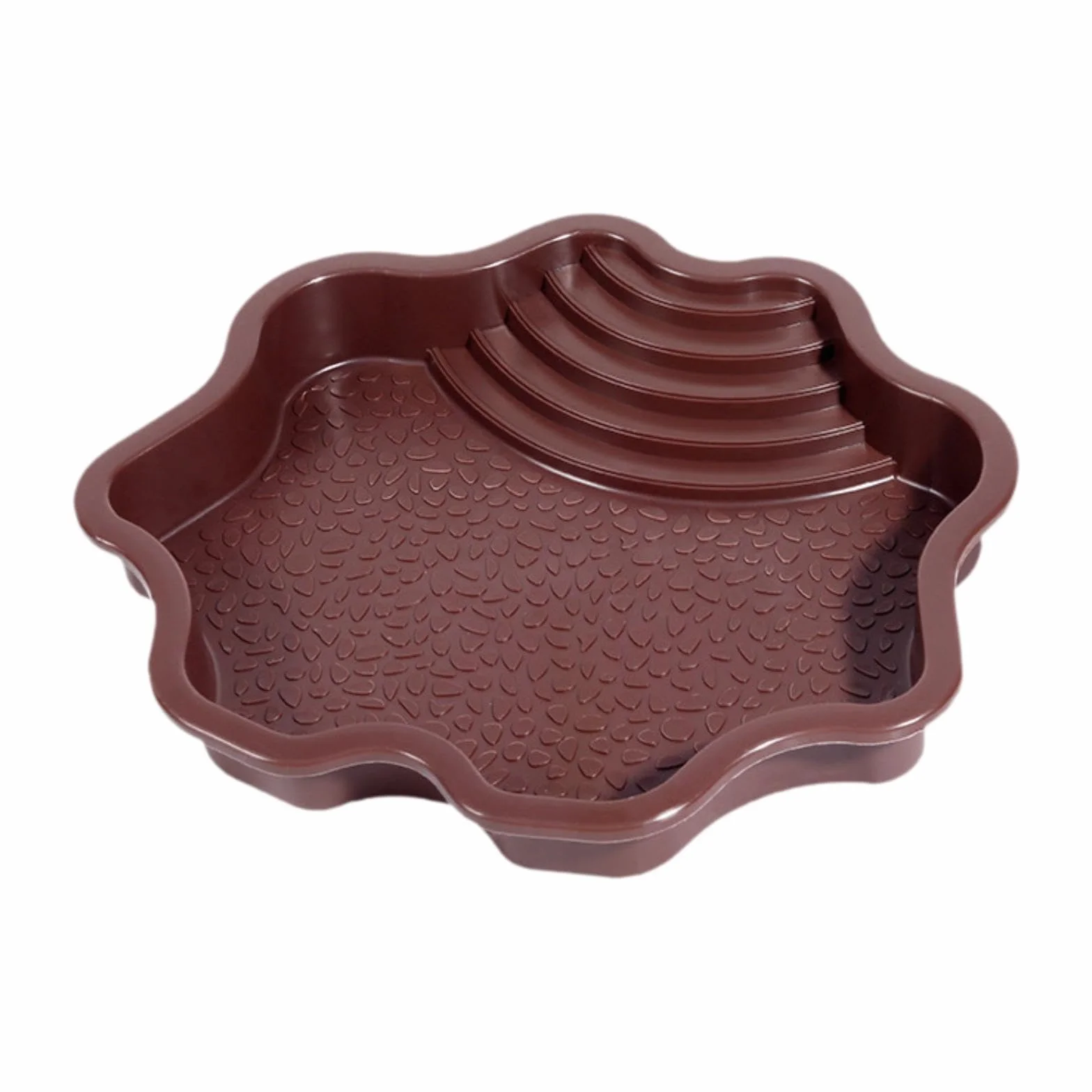 MagiDeal Bol de Bain d'eau pour Tortue, Piscine pour Reptiles avec Rampe, Rouge Brunâtre