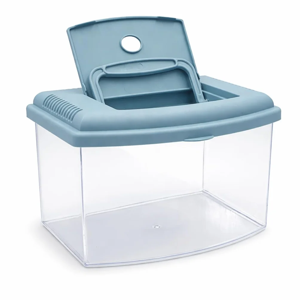 Aimé Boîte Aquarium Plastique de Transport pour Poisson avec Couvercle et Poignée L22 x l16 x h14 cm