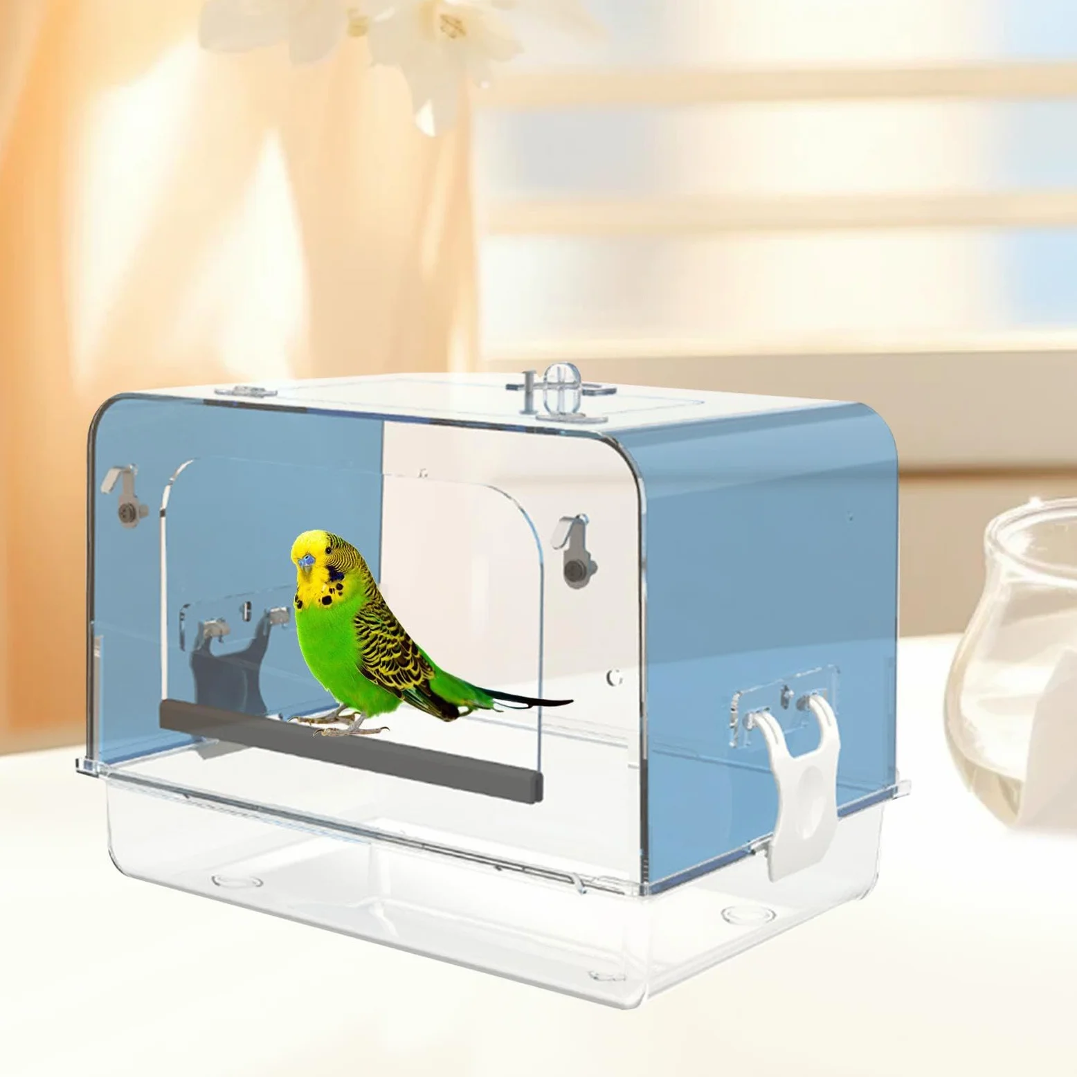 Baignoire Spa pour Oiseaux pour à Plumes, Bleu