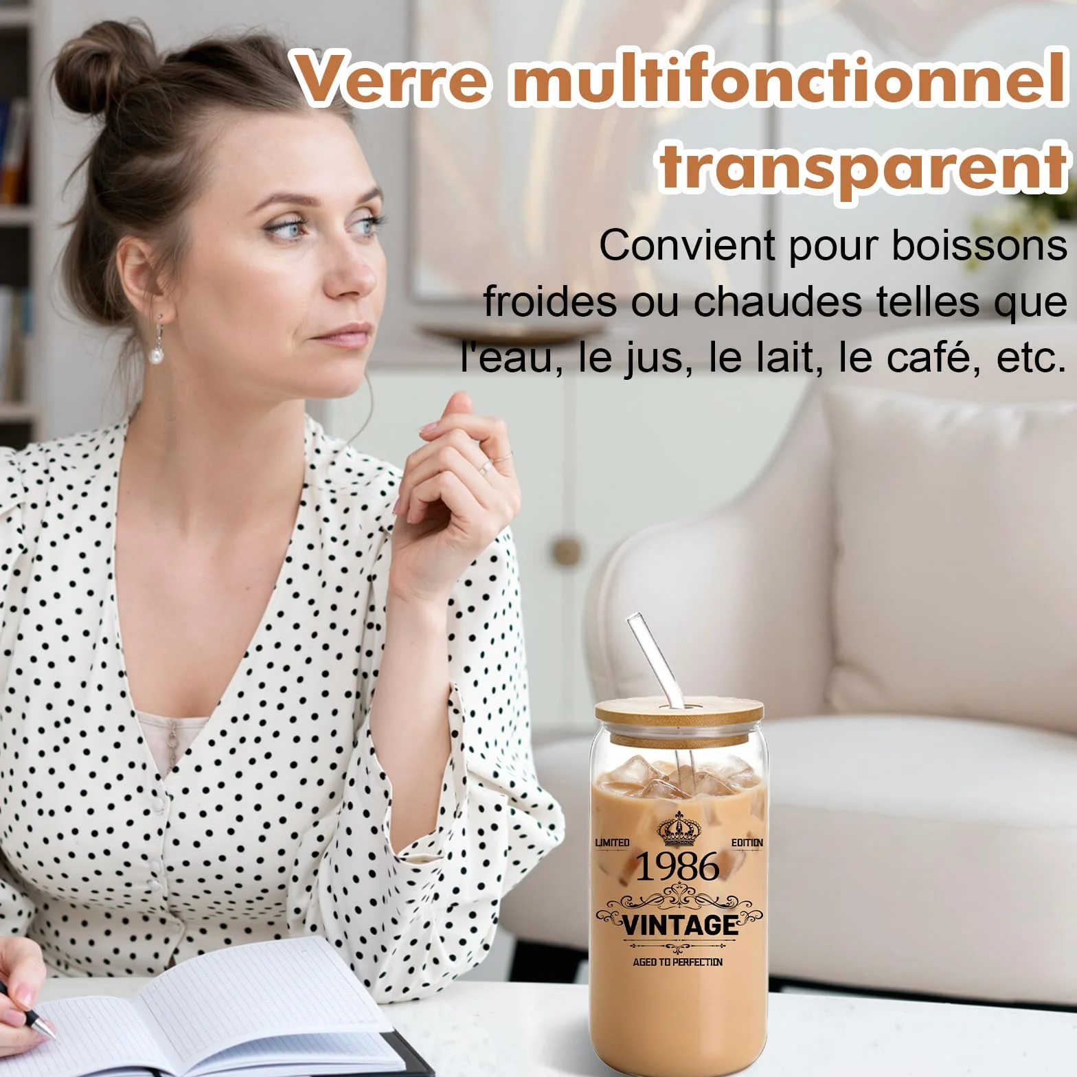 Coffret cadeau anniversaire personnalisé pour femme 30 40 50 60 ans vintage 1996 1986 1976 1966