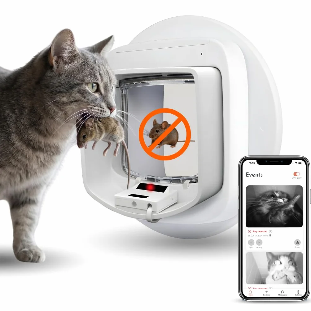 ZeroMOUSE 2.0 Extension pour chatière à puce électronique avec détecteur de proies et reconnaissance de puce