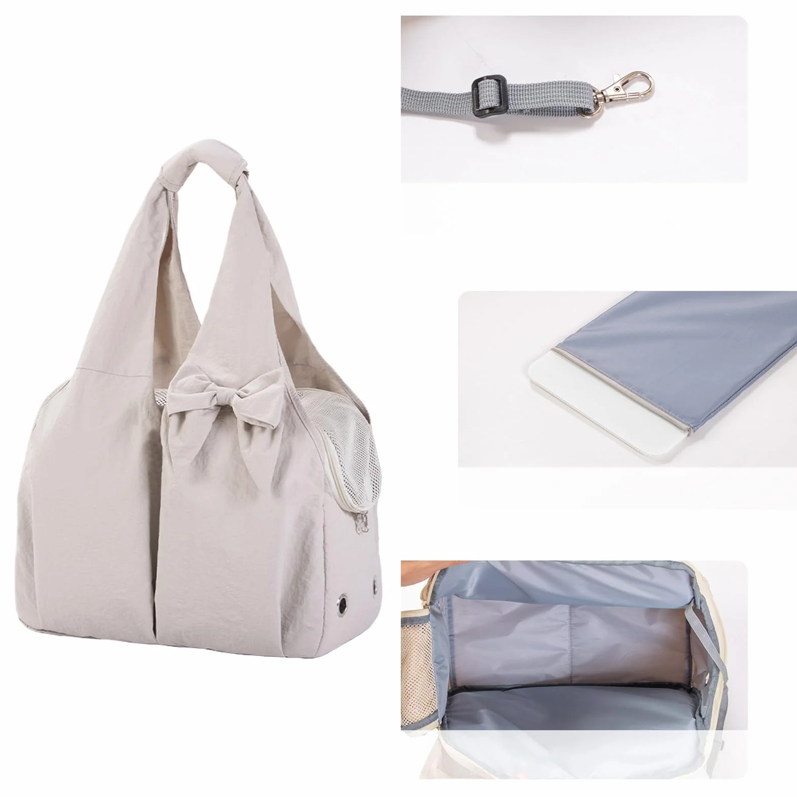 Sac de Transport pour Petit Chien avec Fenêtre et Poches Latérales - Randonnée, Vélo, Voyage