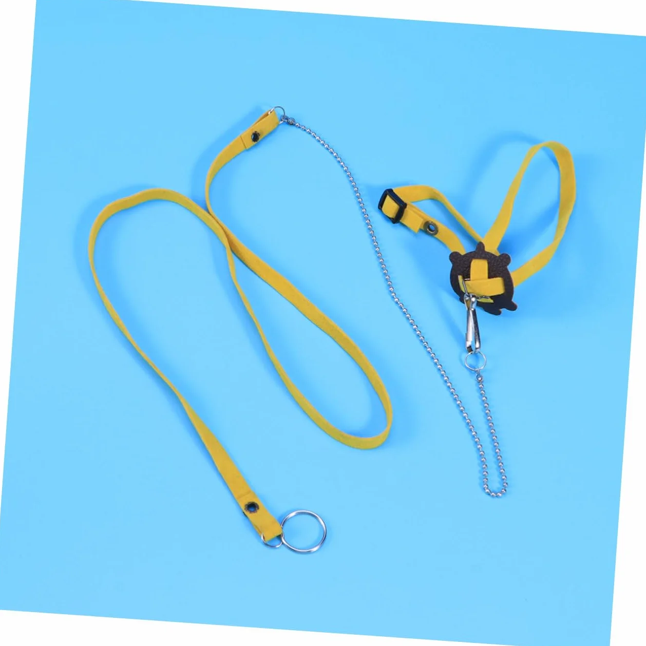 Harnais Réglable pour Reptiles et Tortues avec Laisse Extérieure pour Lézards - Accessoire Promenade Sécurisée Jaune