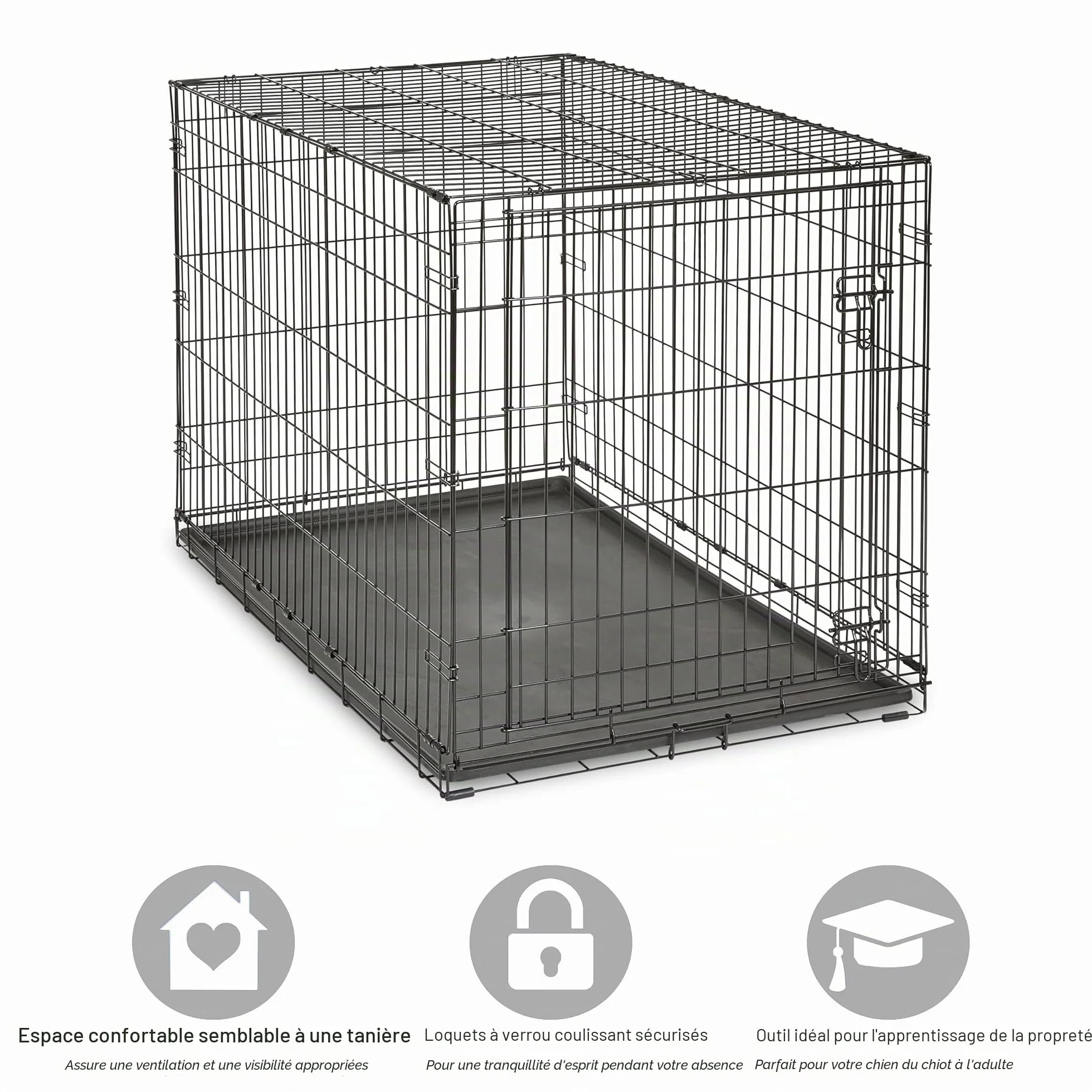 New World B48 Cage pour chiens de petite taille 121,92 cm à une porte plateau étanche