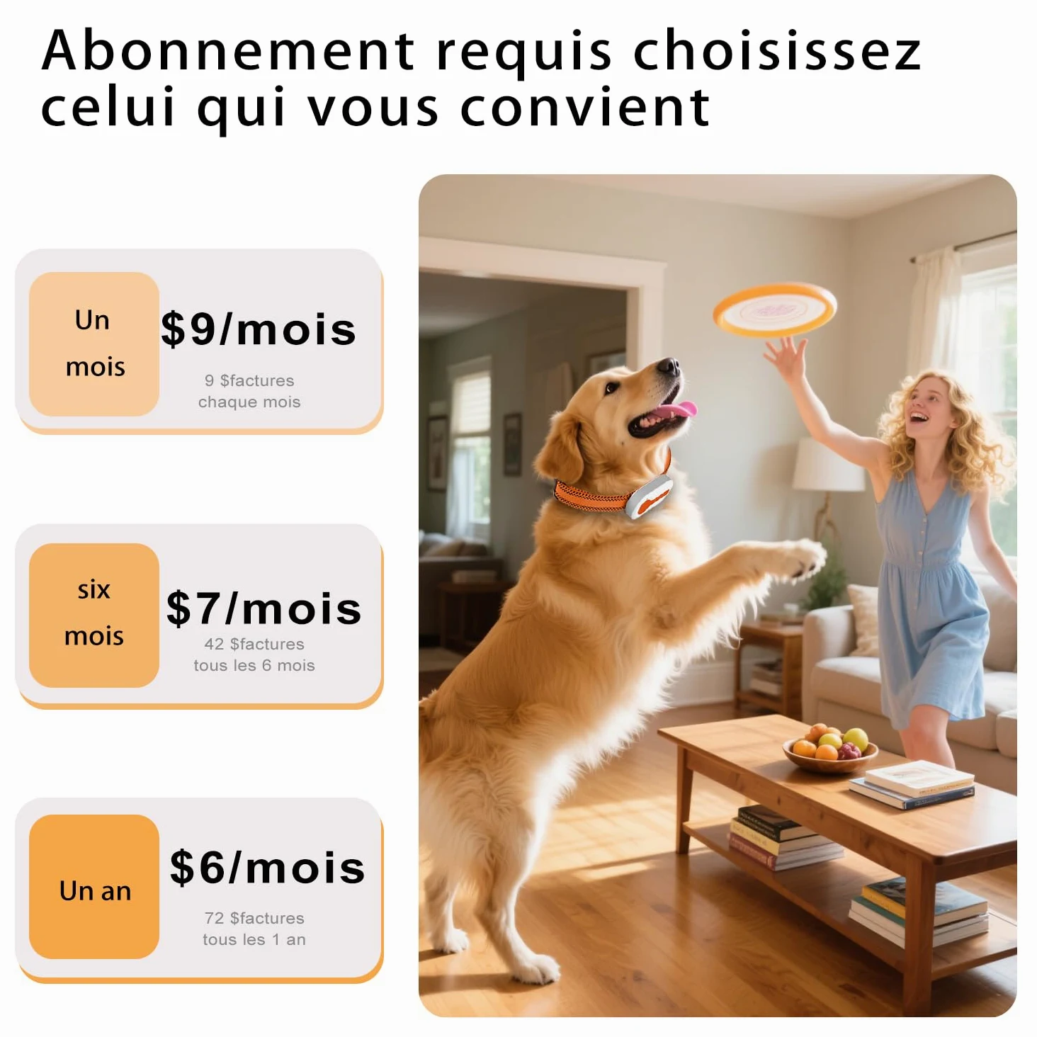 ROTX Dog GPS Tracker alertes Tracker en Temps réel Emplacement virtuel de la barrière pour Animal de Compagnie de Plus de 11.06lbs Chien Chat Collier aléatoire abonnement requis étanche IP67 Noir