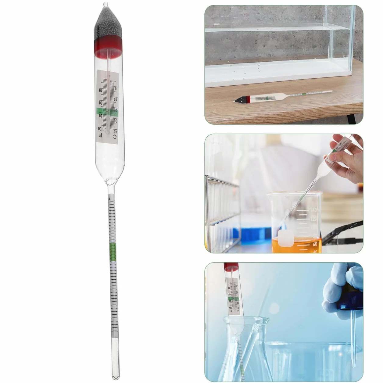 Cabilock Hydromètre de salinité pour aquarium d'eau de mer, densitomètre précis salinomètre durable