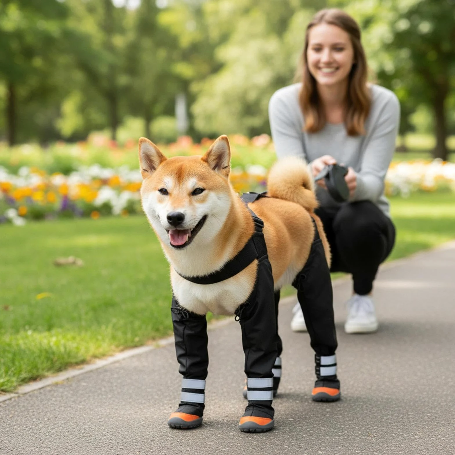 Bottes à Bretelles pour Chien Protège-pattes Imperméable | Bottes Antidérapantes avec Bande Réfléchissante pour Chiots et Chiens par Temps Froid, Marche Hivernale en