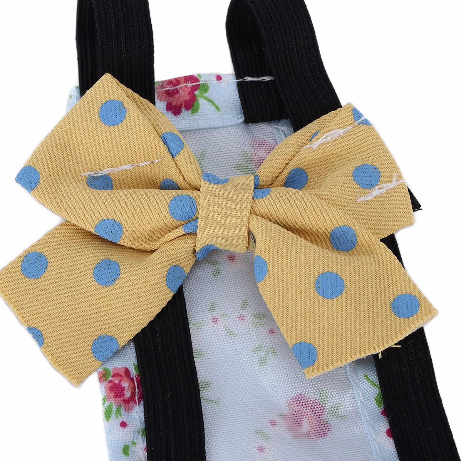 Couche Lavable pour Canard Poulet Oie avec Poche Intérieure Arc, Taille S, Fleur Bleue