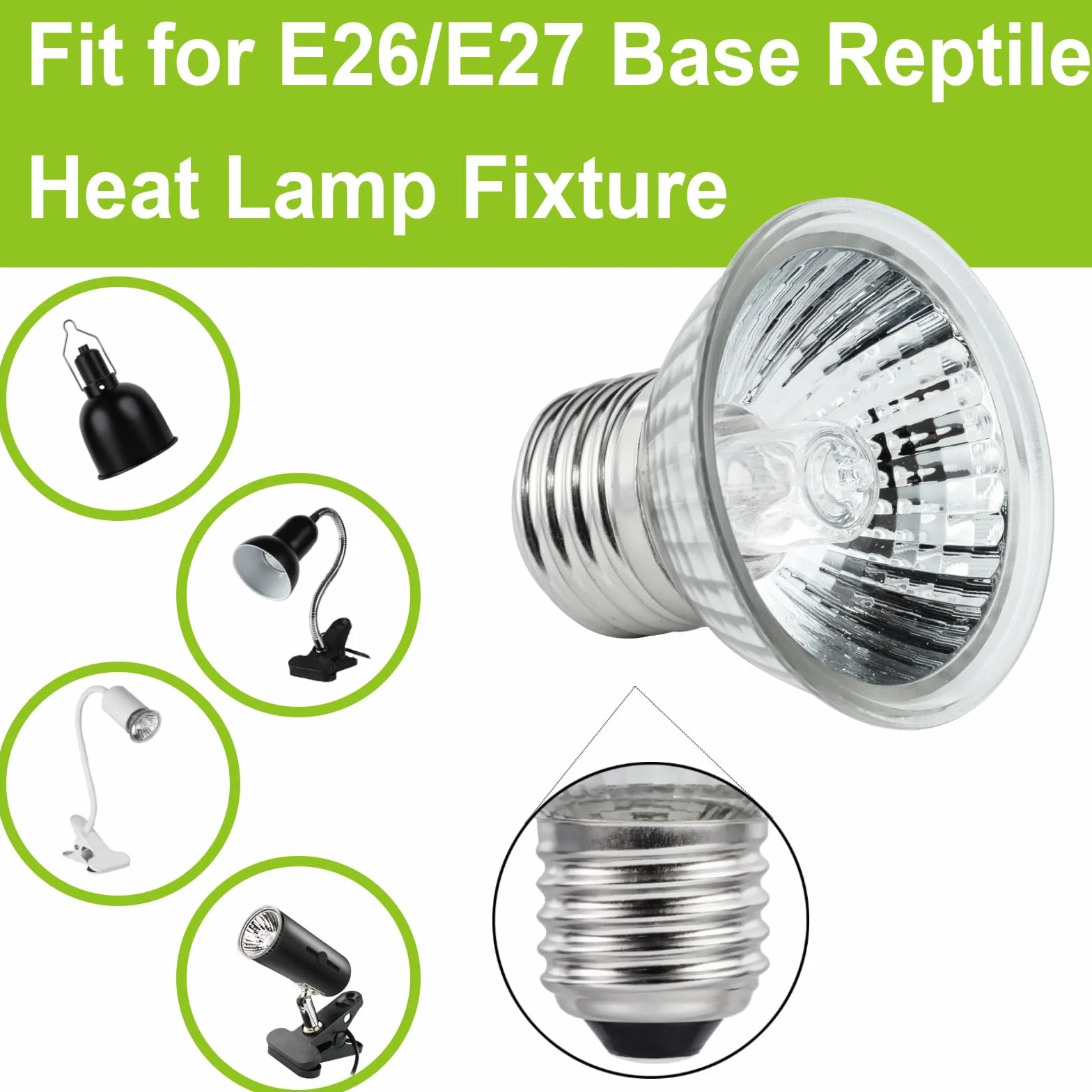 Lot de 4 ampoules chauffantes E27 75 W pour reptiles UVA UVB intensité variable