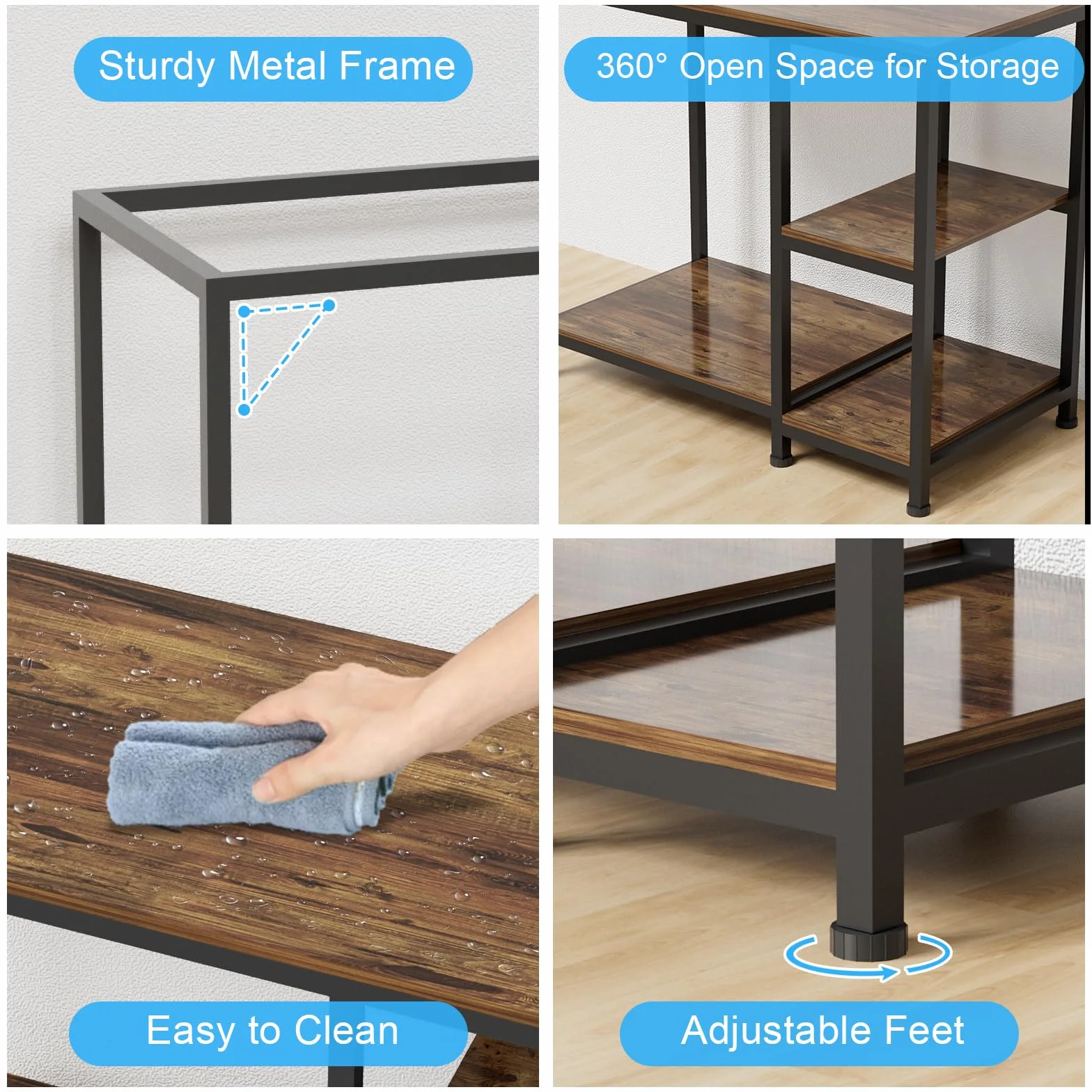 VyGrow Support pour Aquarium 40 Gallons, Robuste 93 x 47 x 80 CM, Étagères en Bois, Capacité 330KG