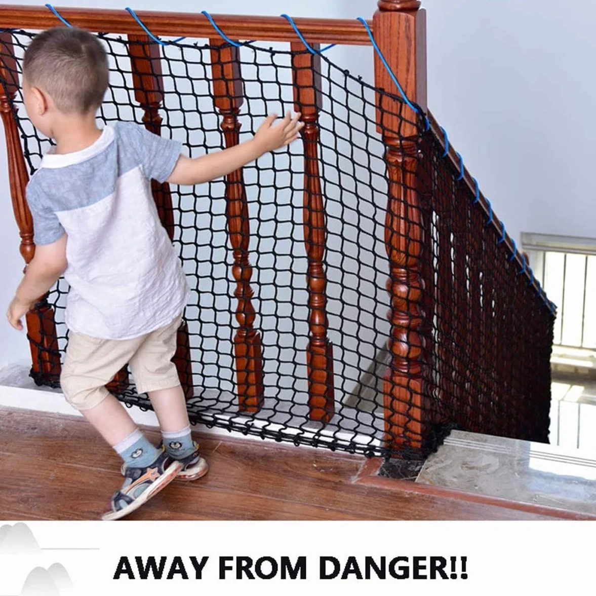 Filet de Protection Anti Chute sans Nœuds Escalier Balcon Securite Chat Enfant